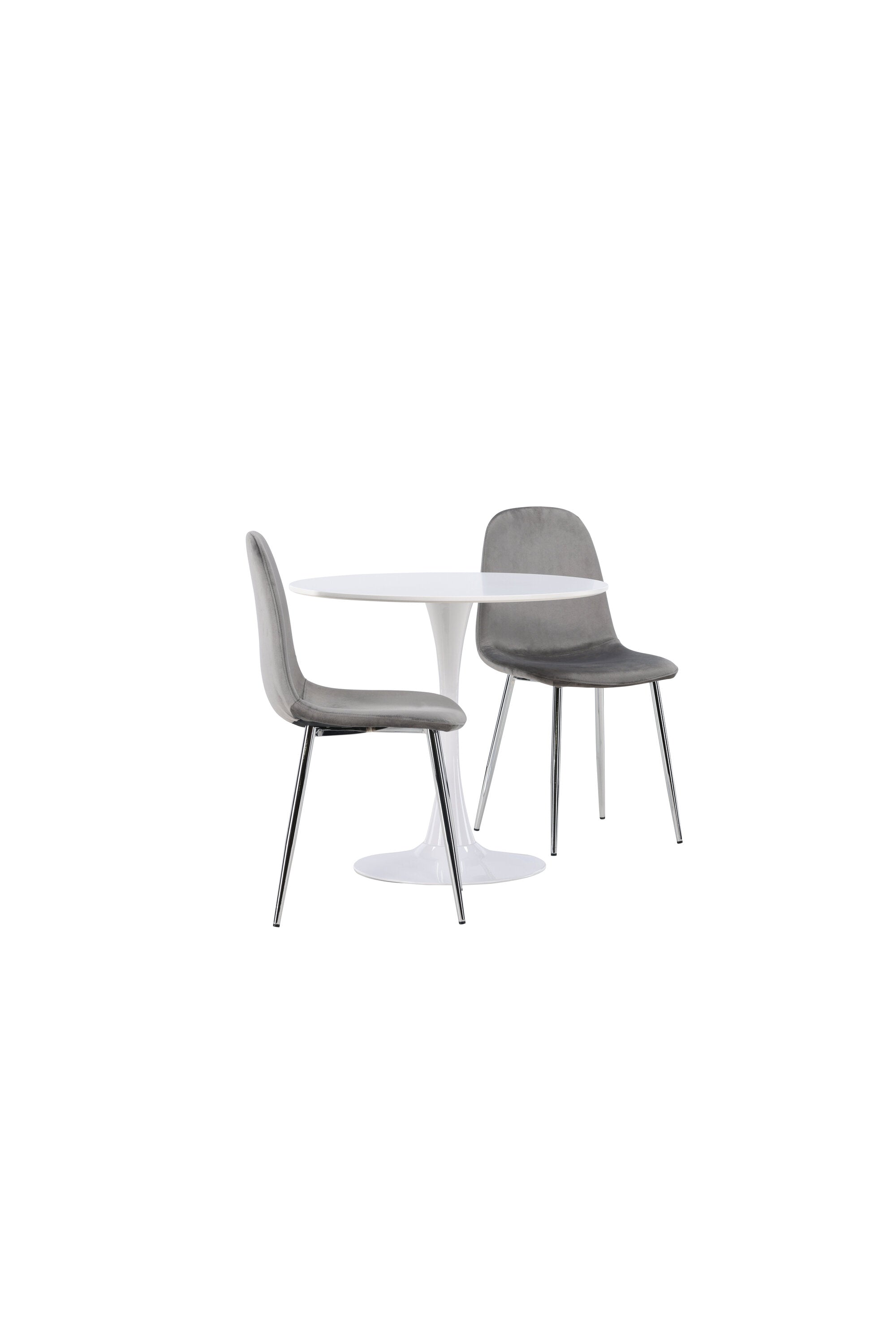 Hamden Esszimmerset + Eva ⌀80cm/2St. in Hellgrau, Silber präsentiert im Onlineshop von KAQTU Design AG. Esszimmerset ist von Venture Home