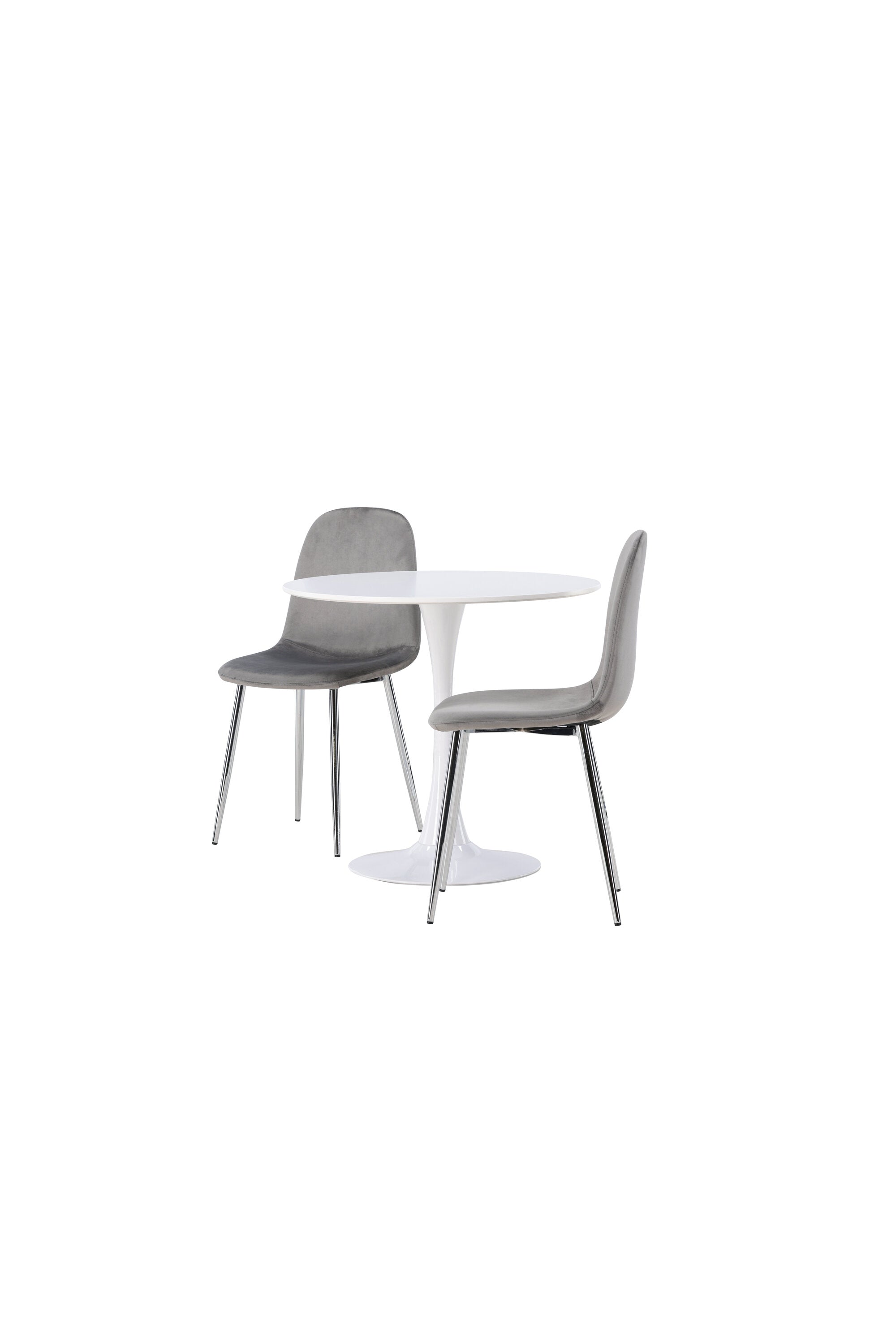 Hamden Esszimmerset + Eva ⌀80cm/2St. in Hellgrau, Silber präsentiert im Onlineshop von KAQTU Design AG. Esszimmerset ist von Venture Home