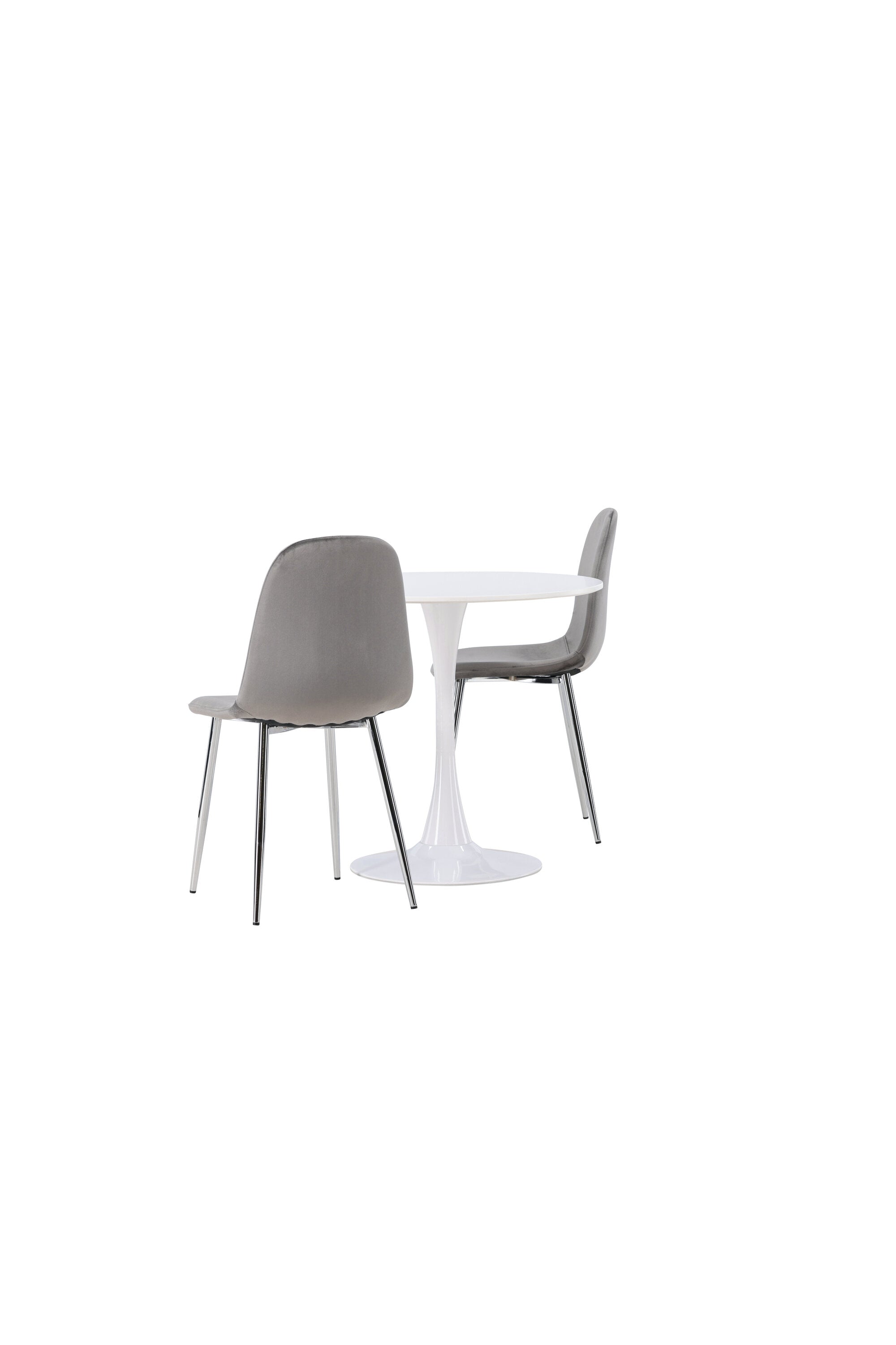 Hamden Esszimmerset + Eva ⌀80cm/2St. in Hellgrau, Silber präsentiert im Onlineshop von KAQTU Design AG. Esszimmerset ist von Venture Home