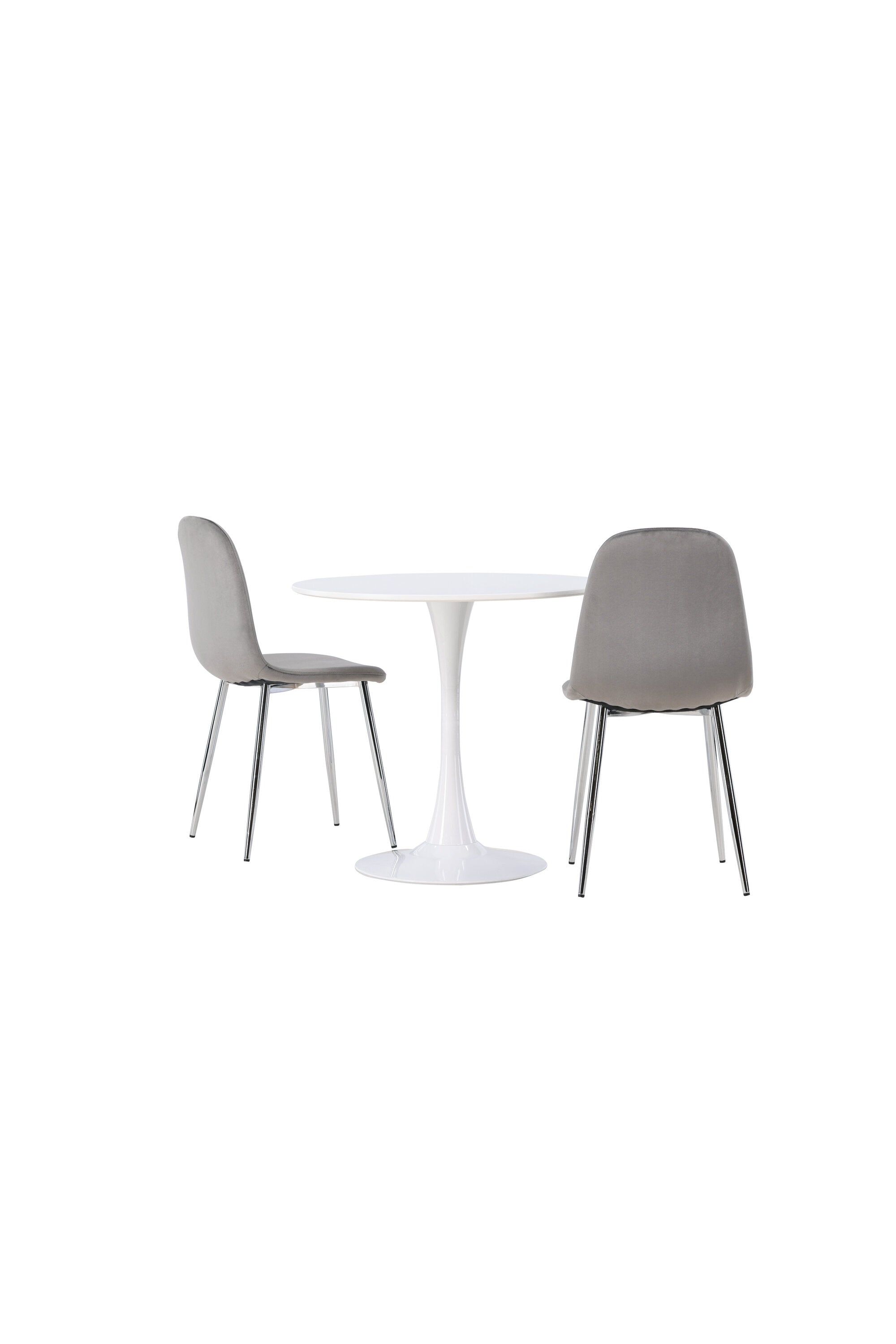 Hamden Esszimmerset + Eva ⌀80cm/2St. in Hellgrau, Silber präsentiert im Onlineshop von KAQTU Design AG. Esszimmerset ist von Venture Home