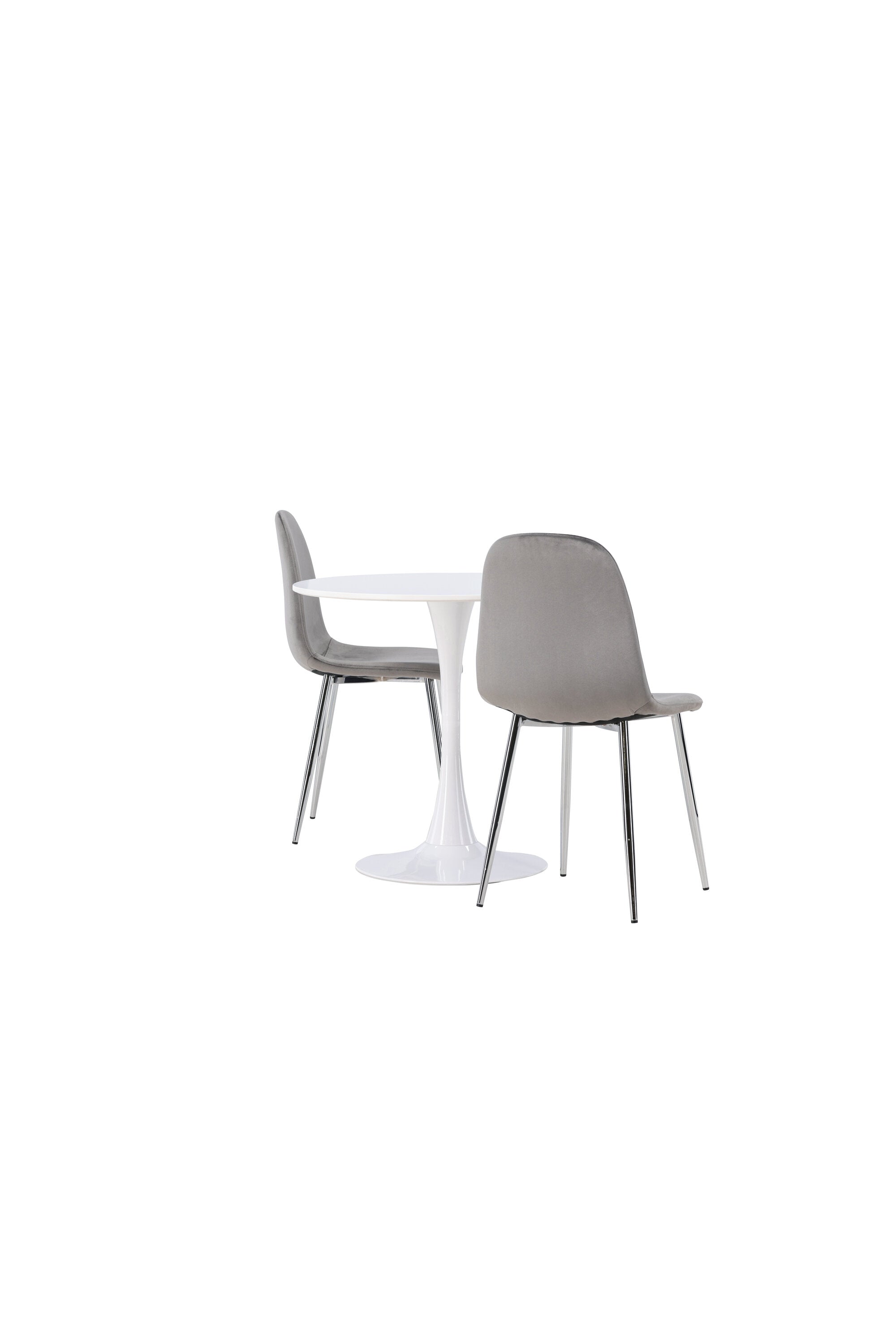 Hamden Esszimmerset + Eva ⌀80cm/2St. in Hellgrau, Silber präsentiert im Onlineshop von KAQTU Design AG. Esszimmerset ist von Venture Home