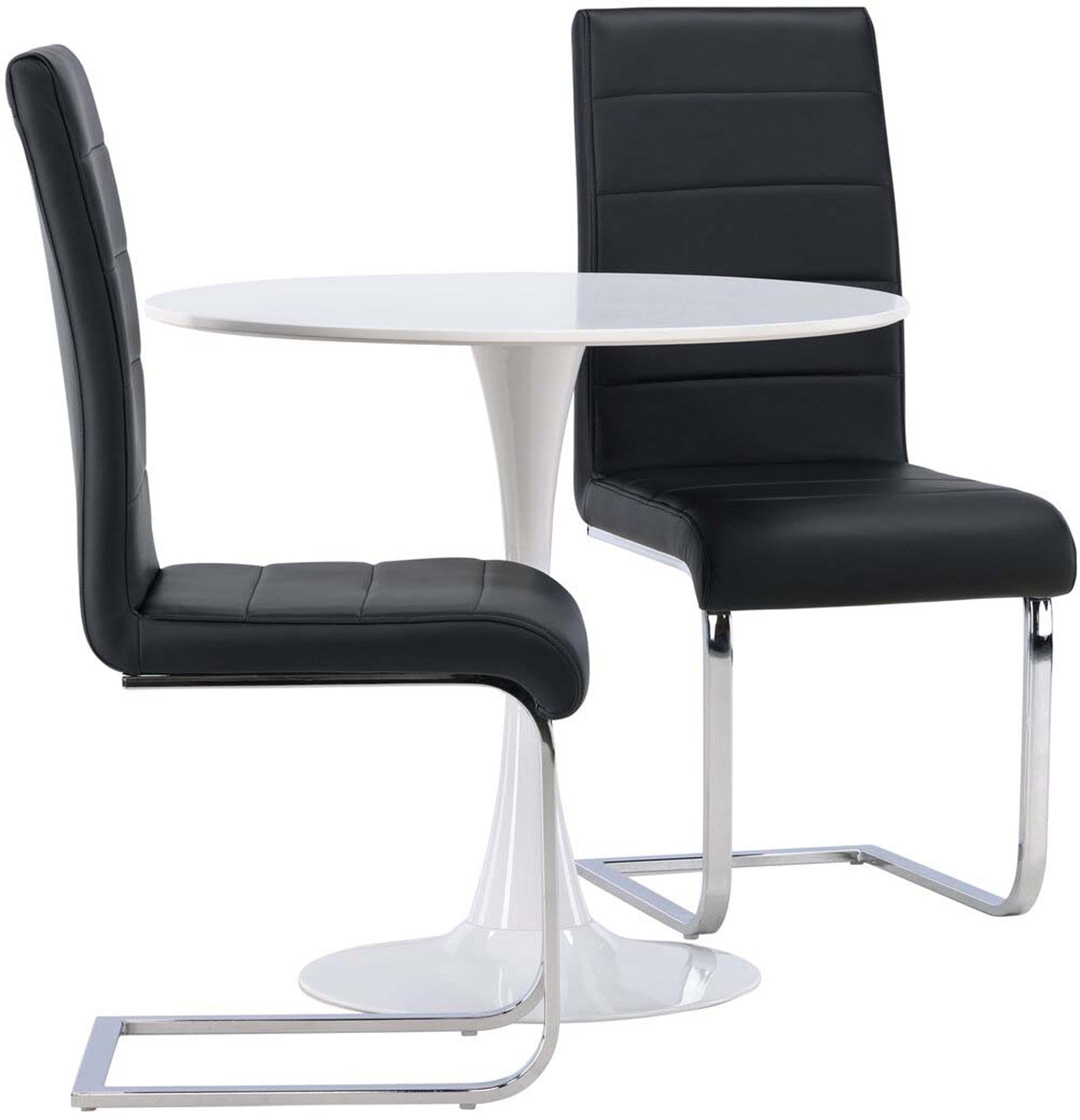 Modernes Hamden Esszimmerset mit Tempo Tisch, 80cm, 2 Stühle.