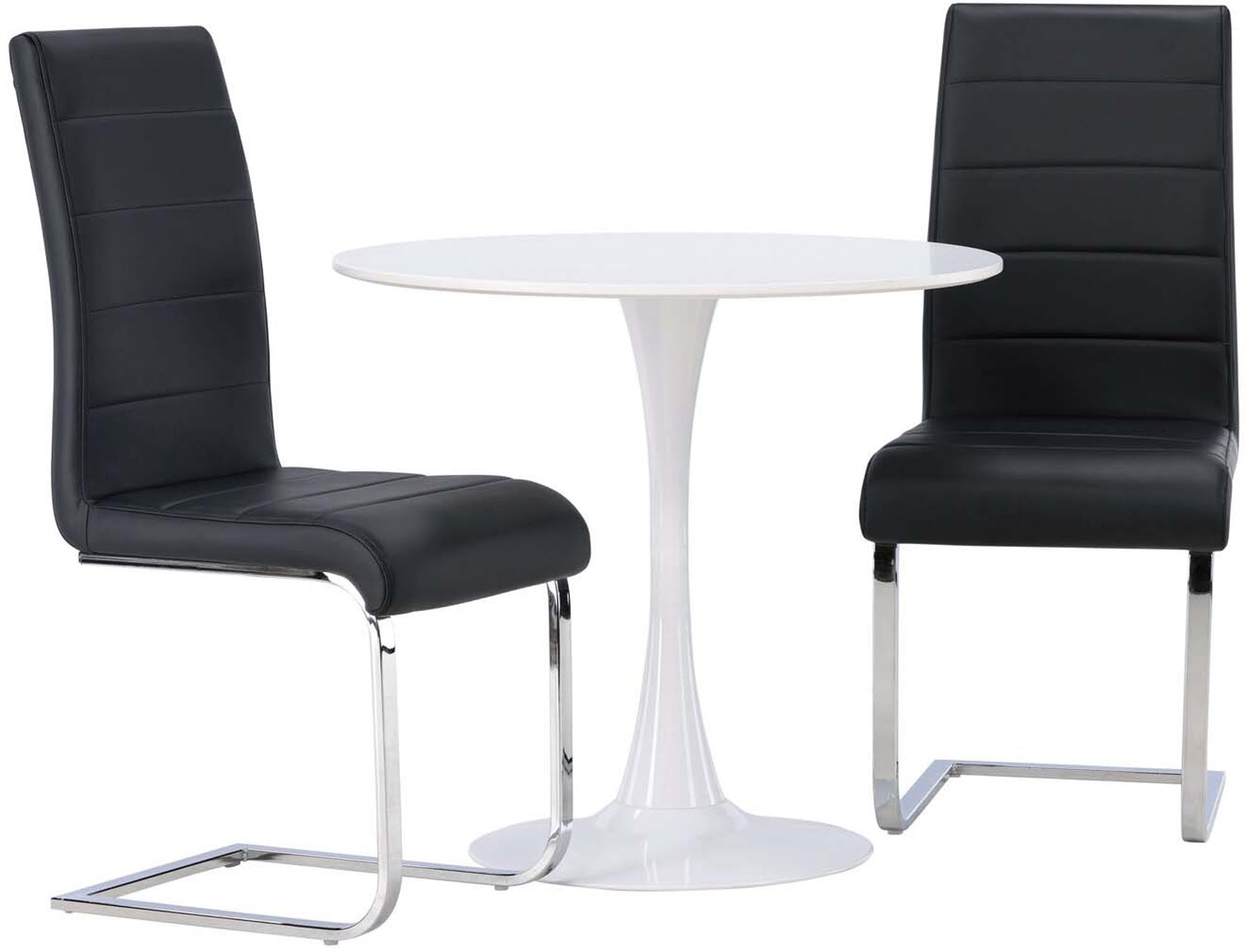 Stilvolles Hamden Esszimmerset mit elegantem 80 cm Tisch und 2 modernen Tempo Stühlen für gemütliche Essbereiche.