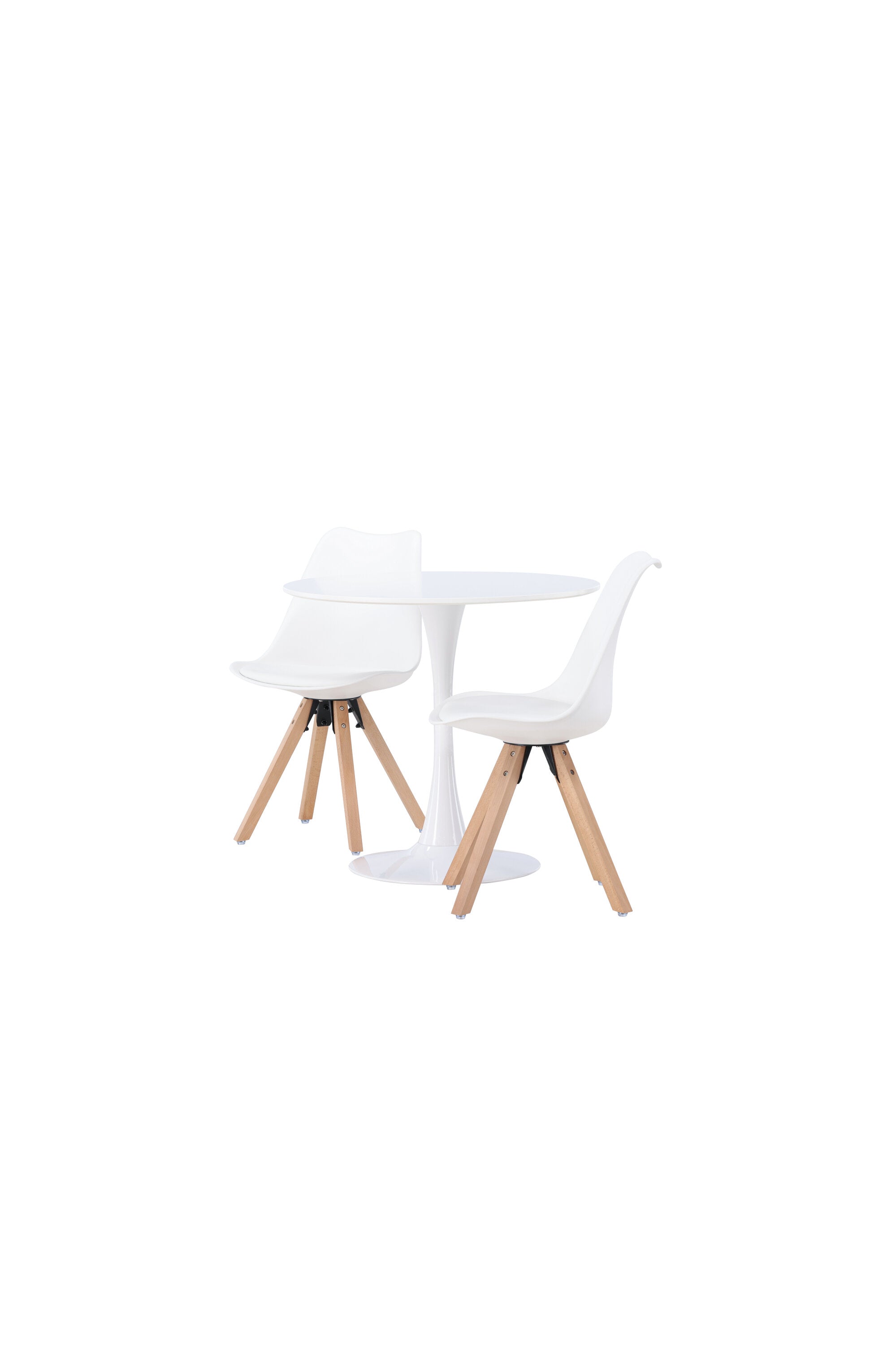 Hamden Esszimmerset + Zeno ⌀80cm/2St. in Natur, Weiss präsentiert im Onlineshop von KAQTU Design AG. Esszimmerset ist von Venture Home