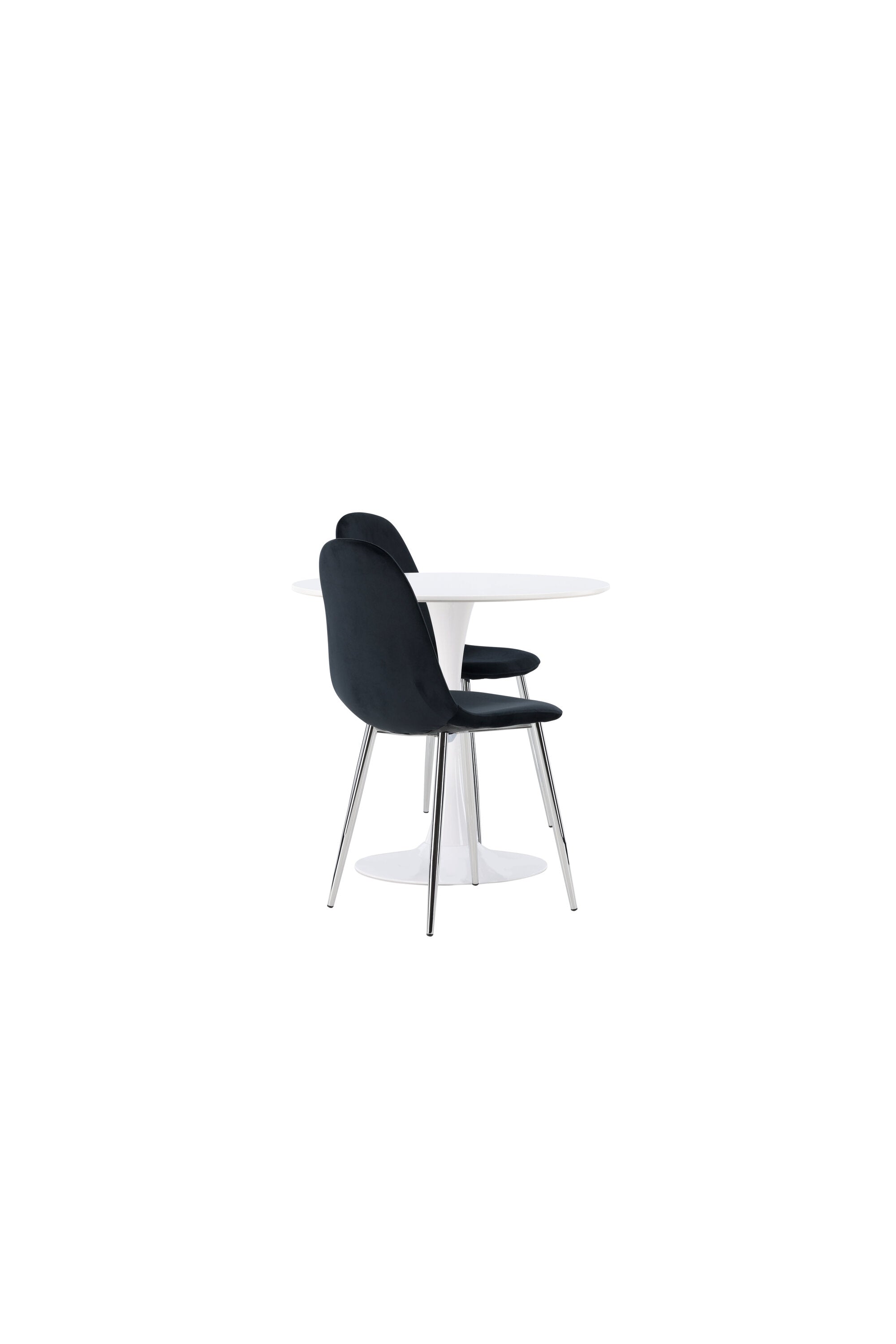 Hamden Esszimmerset + Polar ⌀80cm/2St. in Schwarzes Silber präsentiert im Onlineshop von KAQTU Design AG. Esszimmerset ist von Venture Home