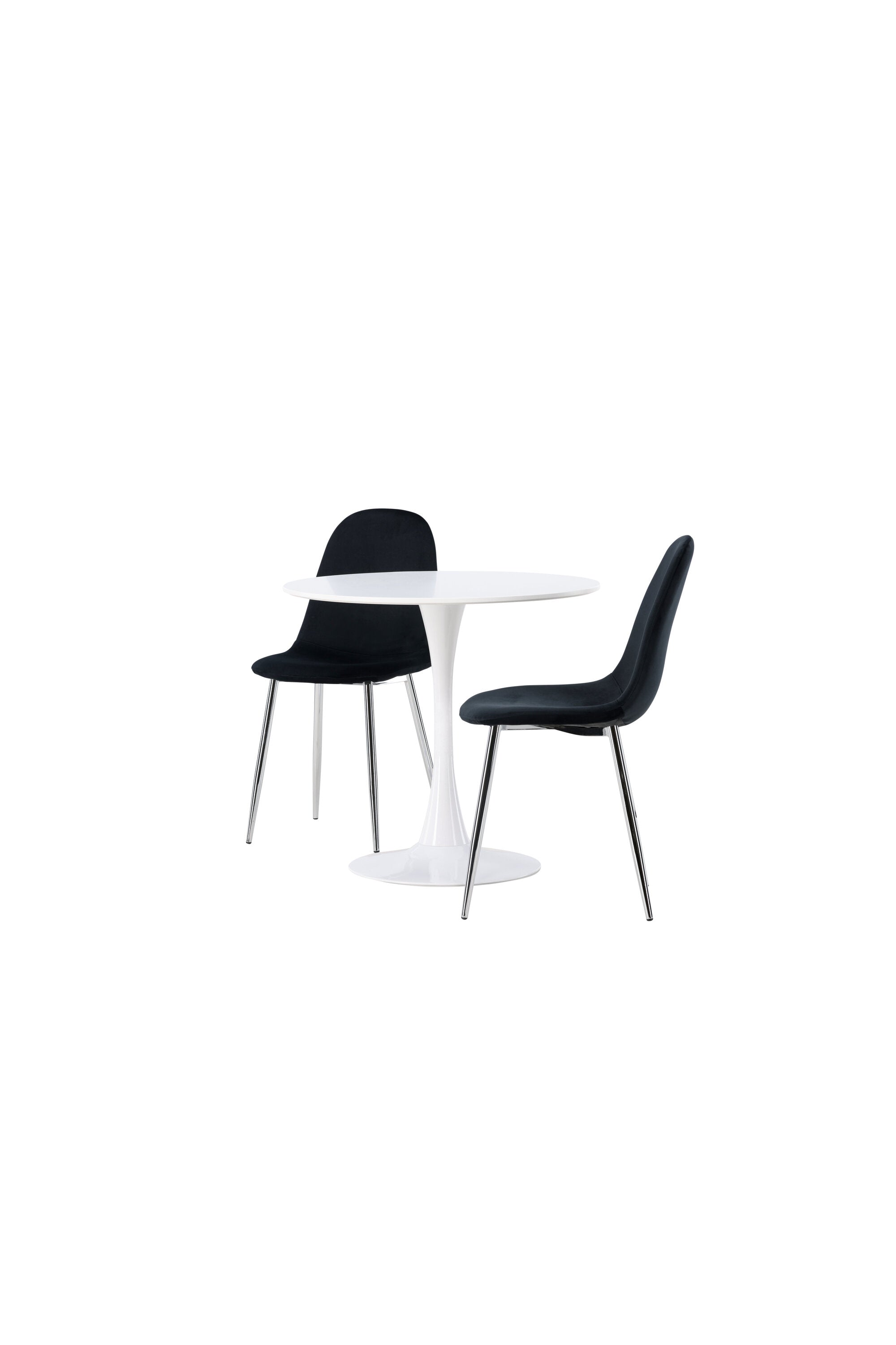 Hamden Esszimmerset + Polar ⌀80cm/2St. in Schwarzes Silber präsentiert im Onlineshop von KAQTU Design AG. Esszimmerset ist von Venture Home