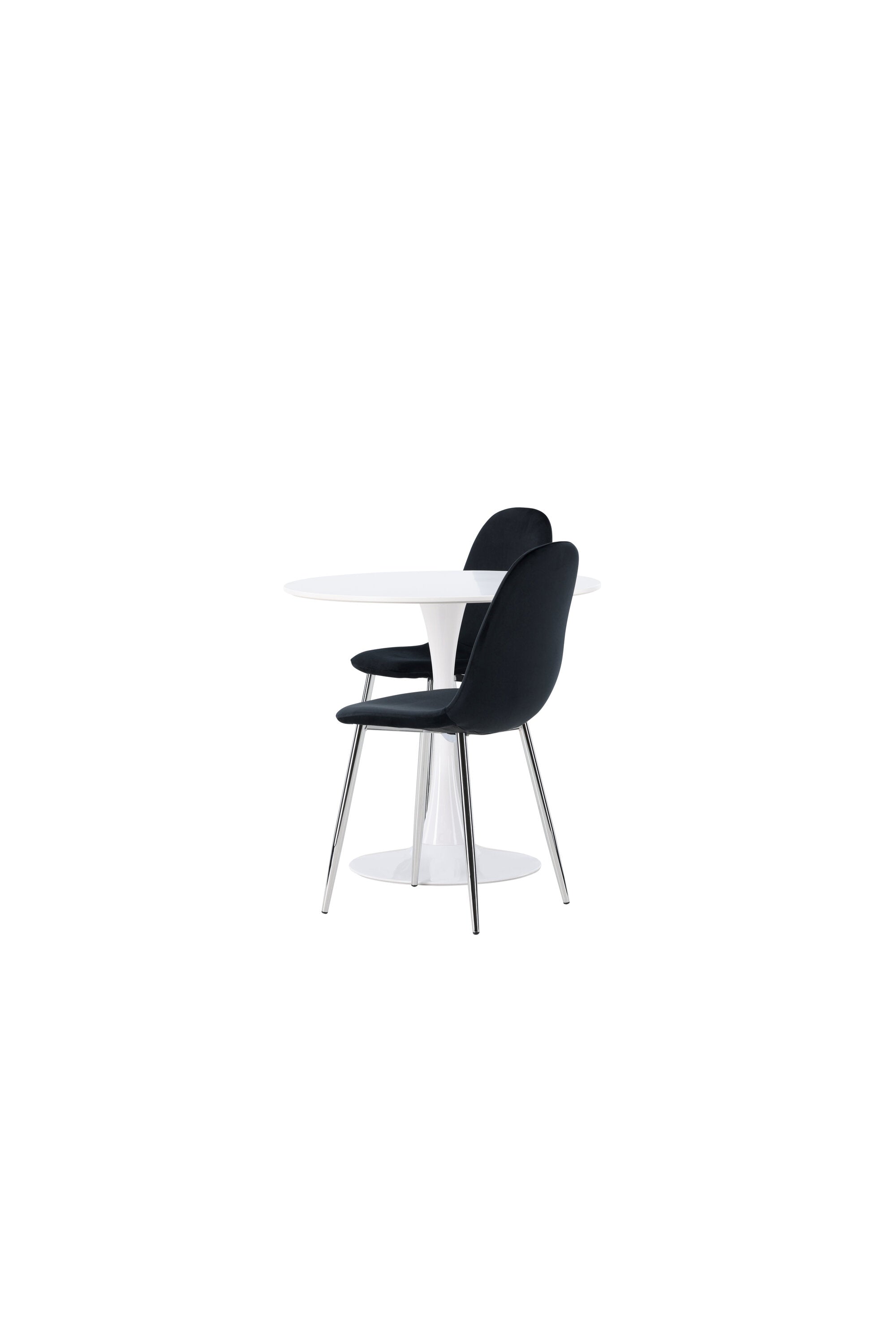Hamden Esszimmerset + Polar ⌀80cm/2St. in Schwarzes Silber präsentiert im Onlineshop von KAQTU Design AG. Esszimmerset ist von Venture Home