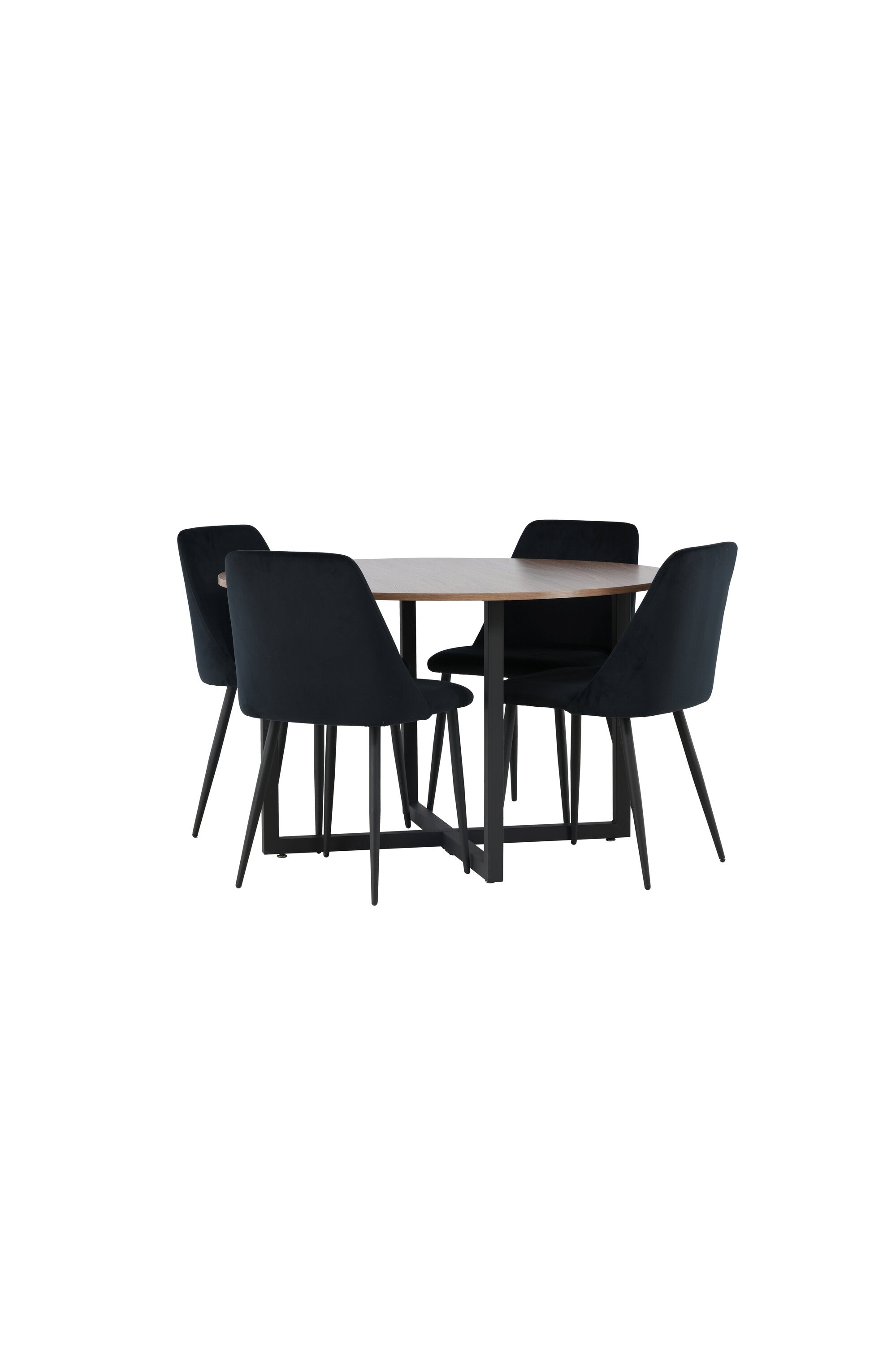Durango Esszimmerset + Night ⌀120cm/4St. in Schwarz präsentiert im Onlineshop von KAQTU Design AG. Esszimmerset ist von Venture Home