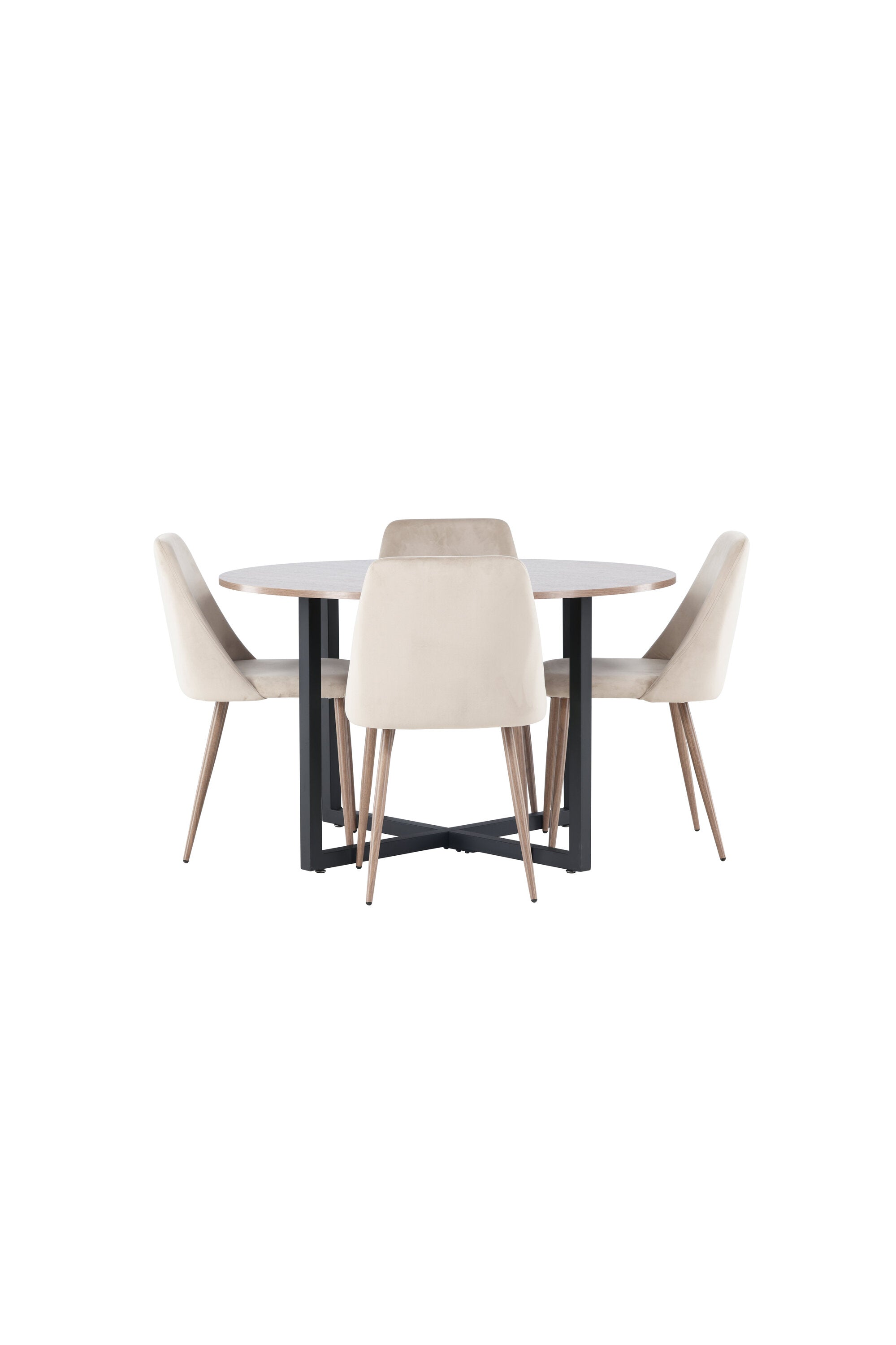 Durango Esszimmerset + Night ⌀120cm/4St. in Braun, Walnuss präsentiert im Onlineshop von KAQTU Design AG. Esszimmerset ist von Venture Home