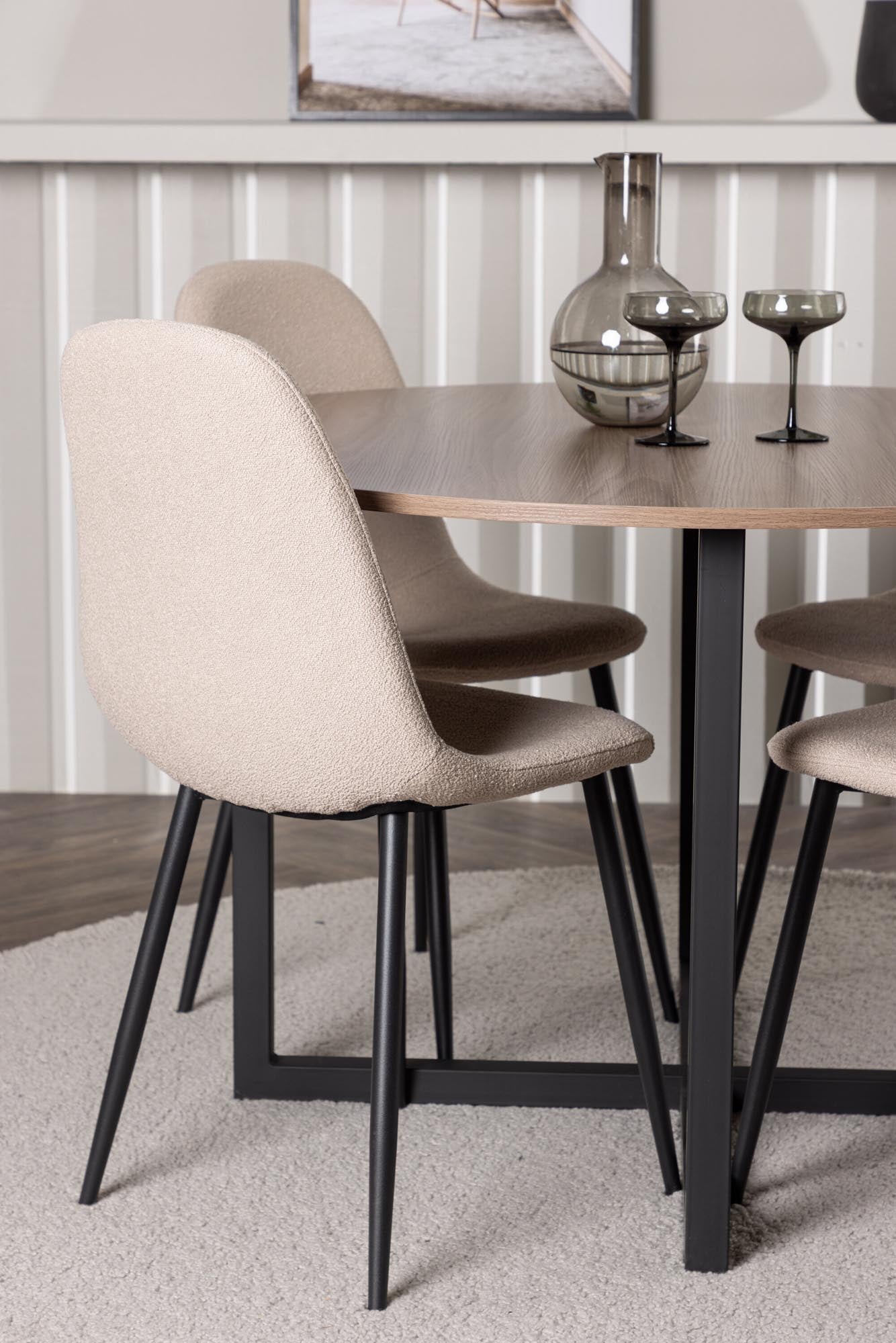 Das Durango Esszimmerset mit Polar Tisch (⌀120cm) und 4 Stühlen von Venture Home bietet stilvolles Design und Komfort für Ihr Zuhause.