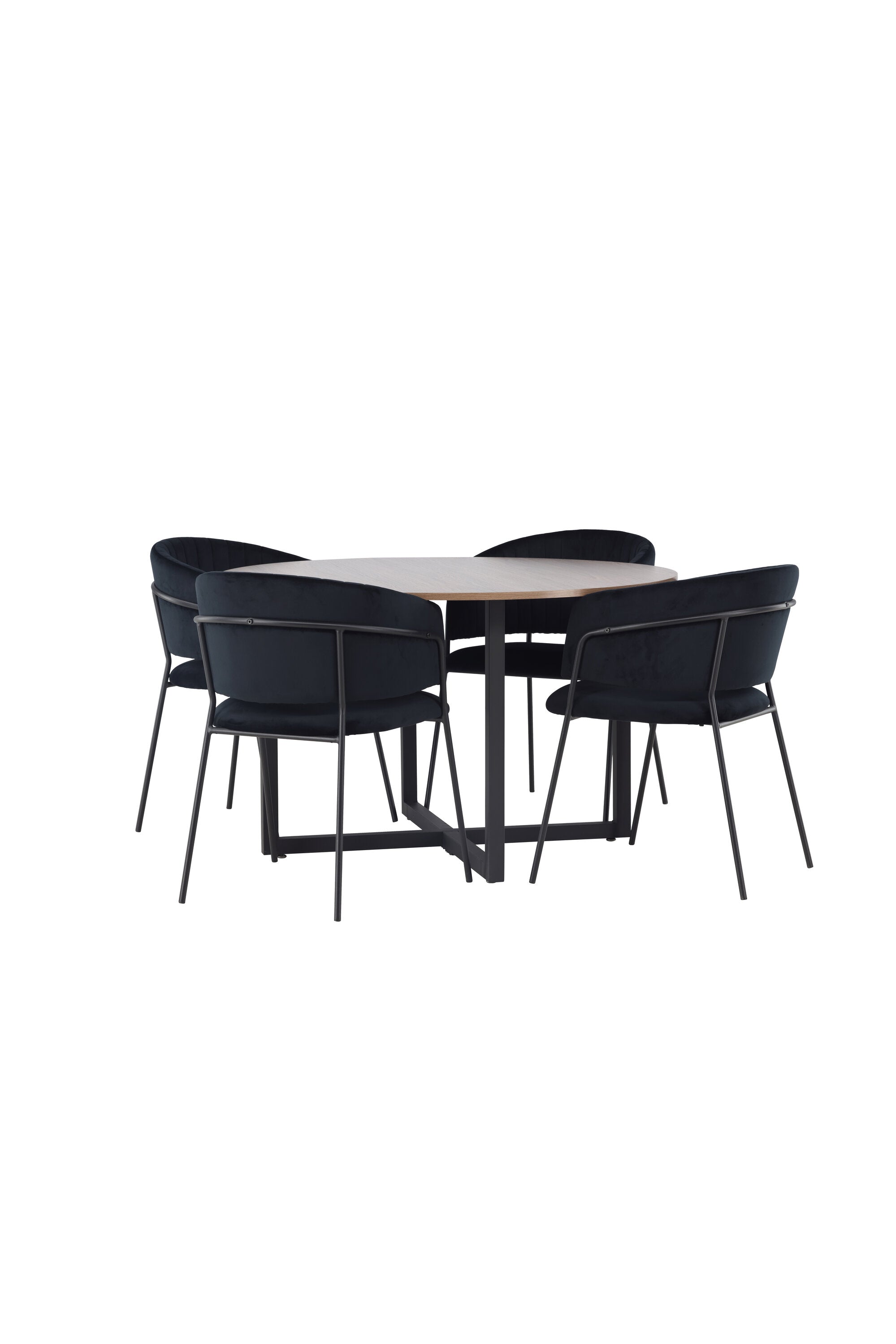 Durango Esszimmerset + Selma ⌀120cm/4St. in Schwarz präsentiert im Onlineshop von KAQTU Design AG. Esszimmerset ist von Venture Home