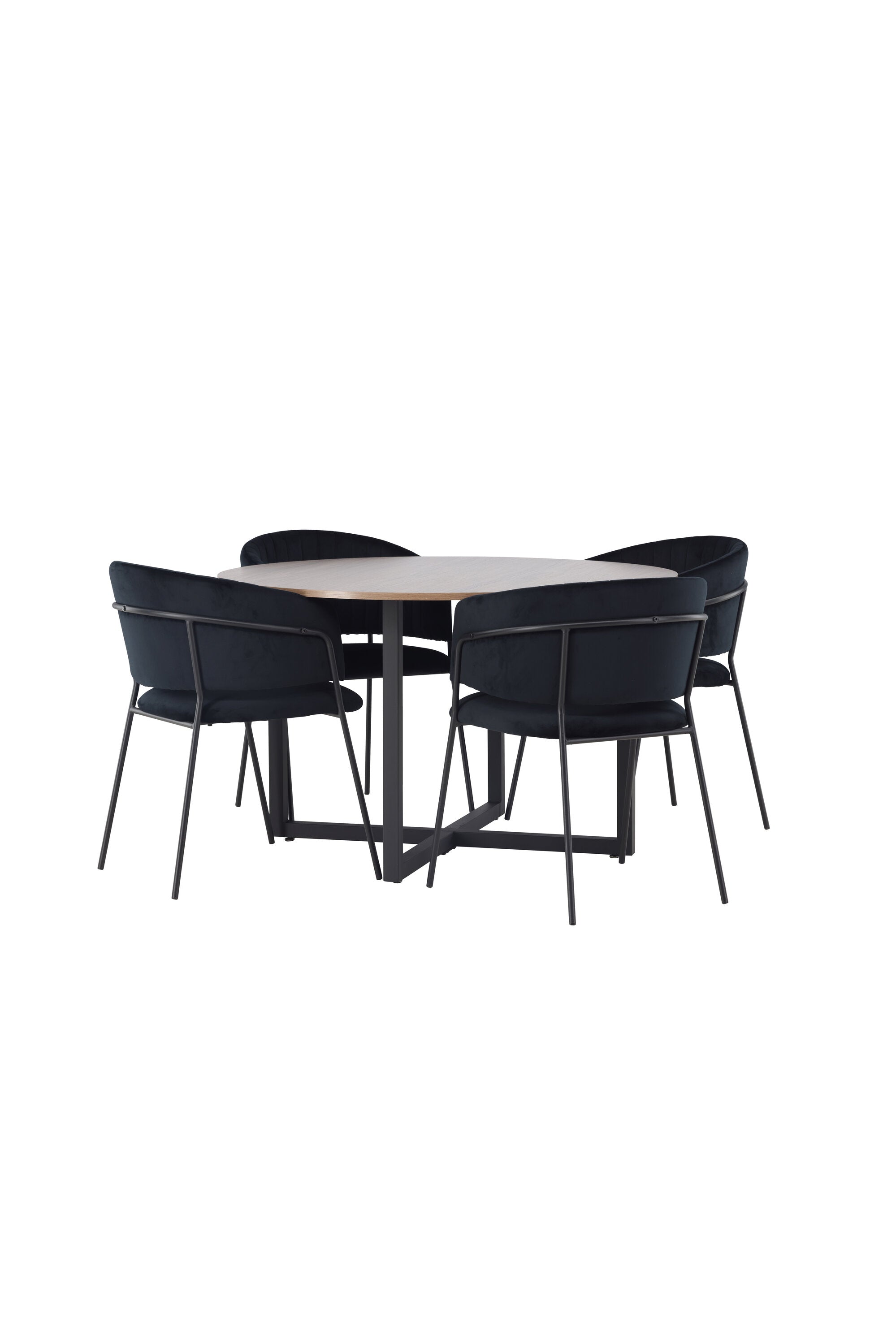 Durango Esszimmerset + Selma ⌀120cm/4St. in Schwarz präsentiert im Onlineshop von KAQTU Design AG. Esszimmerset ist von Venture Home