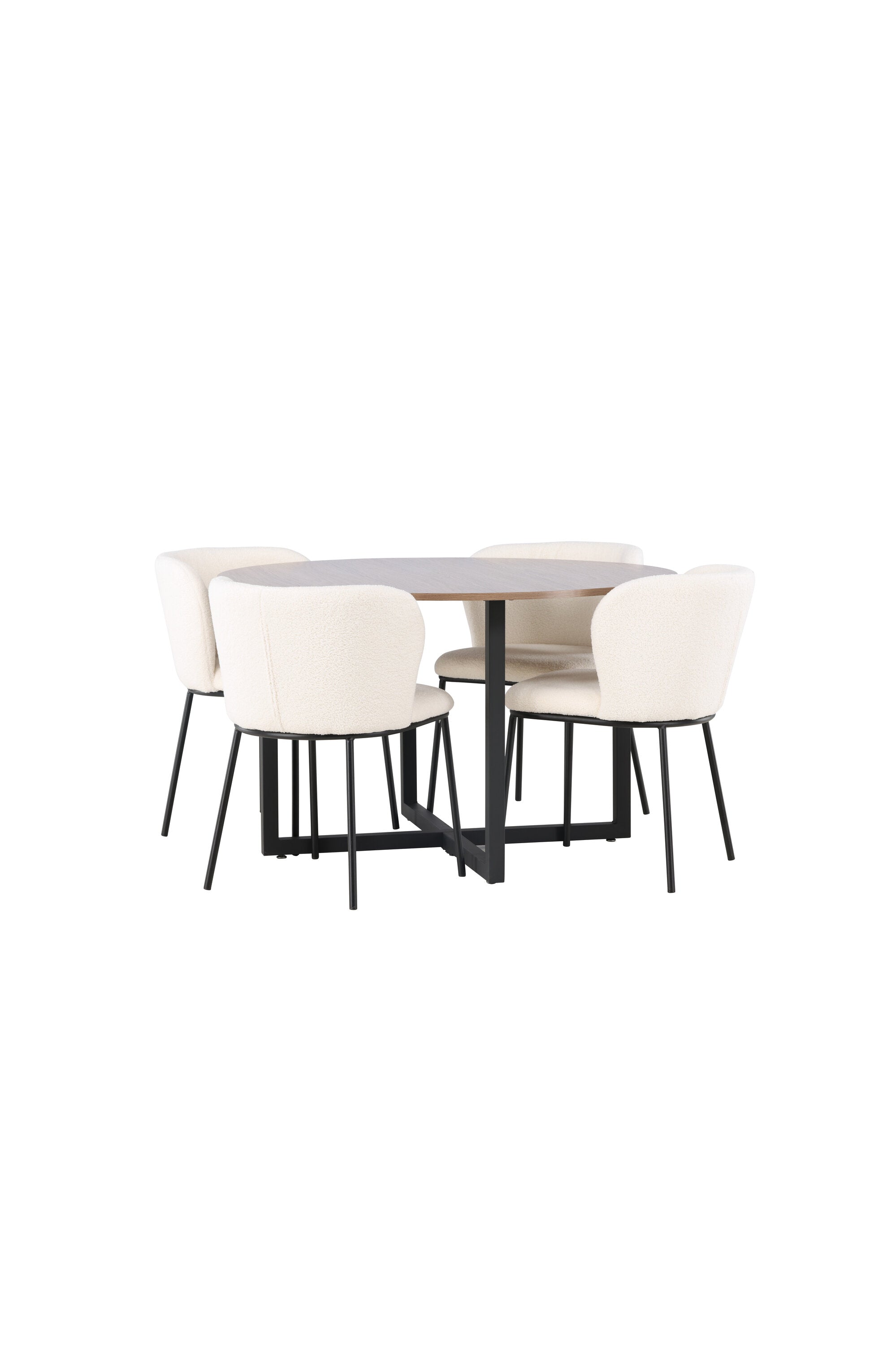 Durango Esszimmerset + Edina ⌀120cm/4St. in Schwarz-Weiss präsentiert im Onlineshop von KAQTU Design AG. Esszimmerset ist von Venture Home