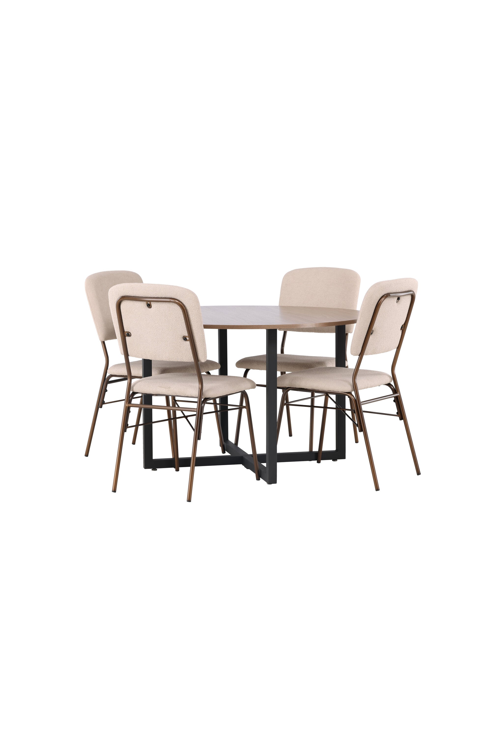 Durango Esszimmerset + Seda ⌀120cm/4St. in Beige, Braun präsentiert im Onlineshop von KAQTU Design AG. Esszimmerset ist von Venture Home