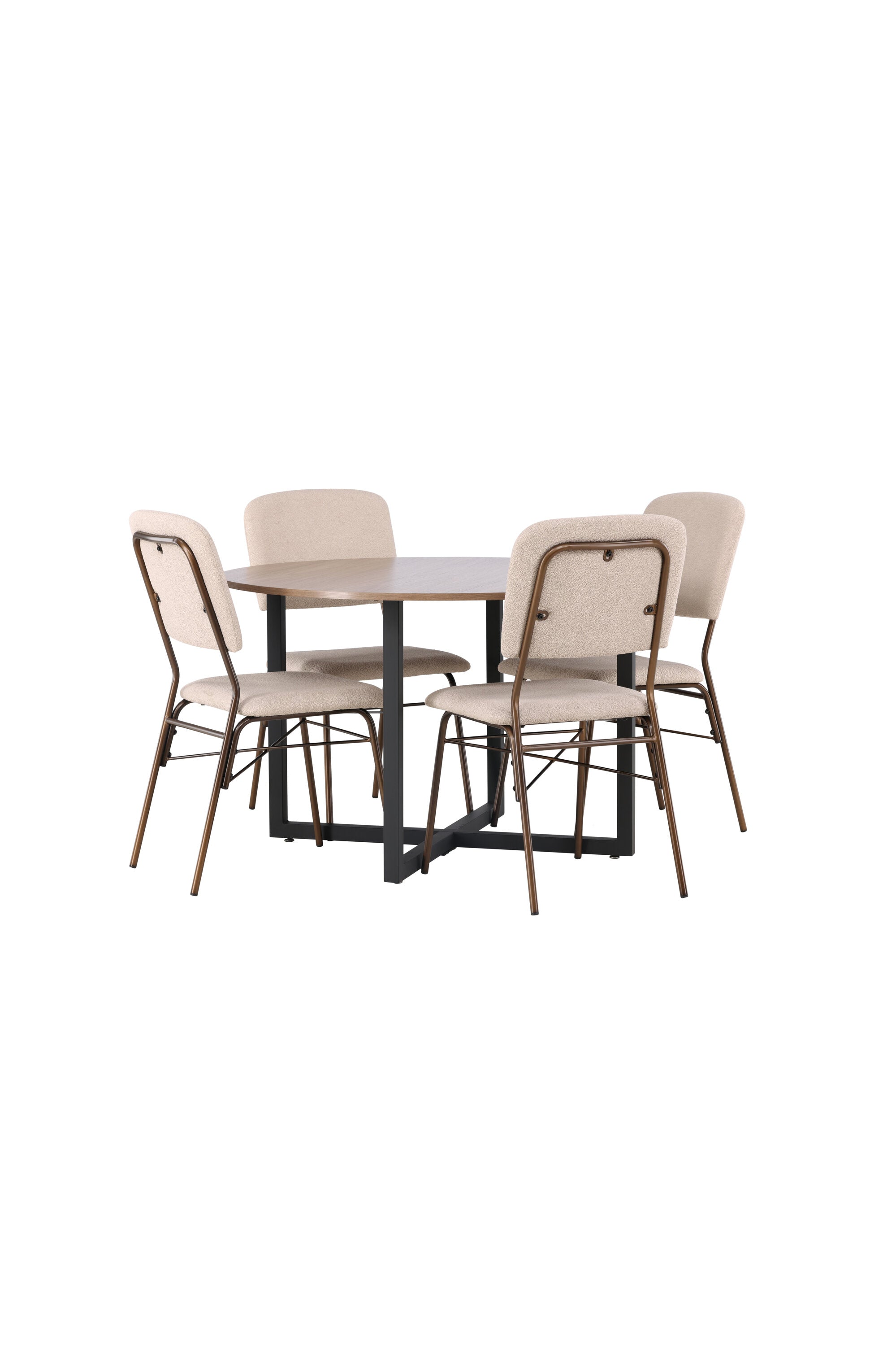 Durango Esszimmerset + Seda ⌀120cm/4St. in Beige, Braun präsentiert im Onlineshop von KAQTU Design AG. Esszimmerset ist von Venture Home