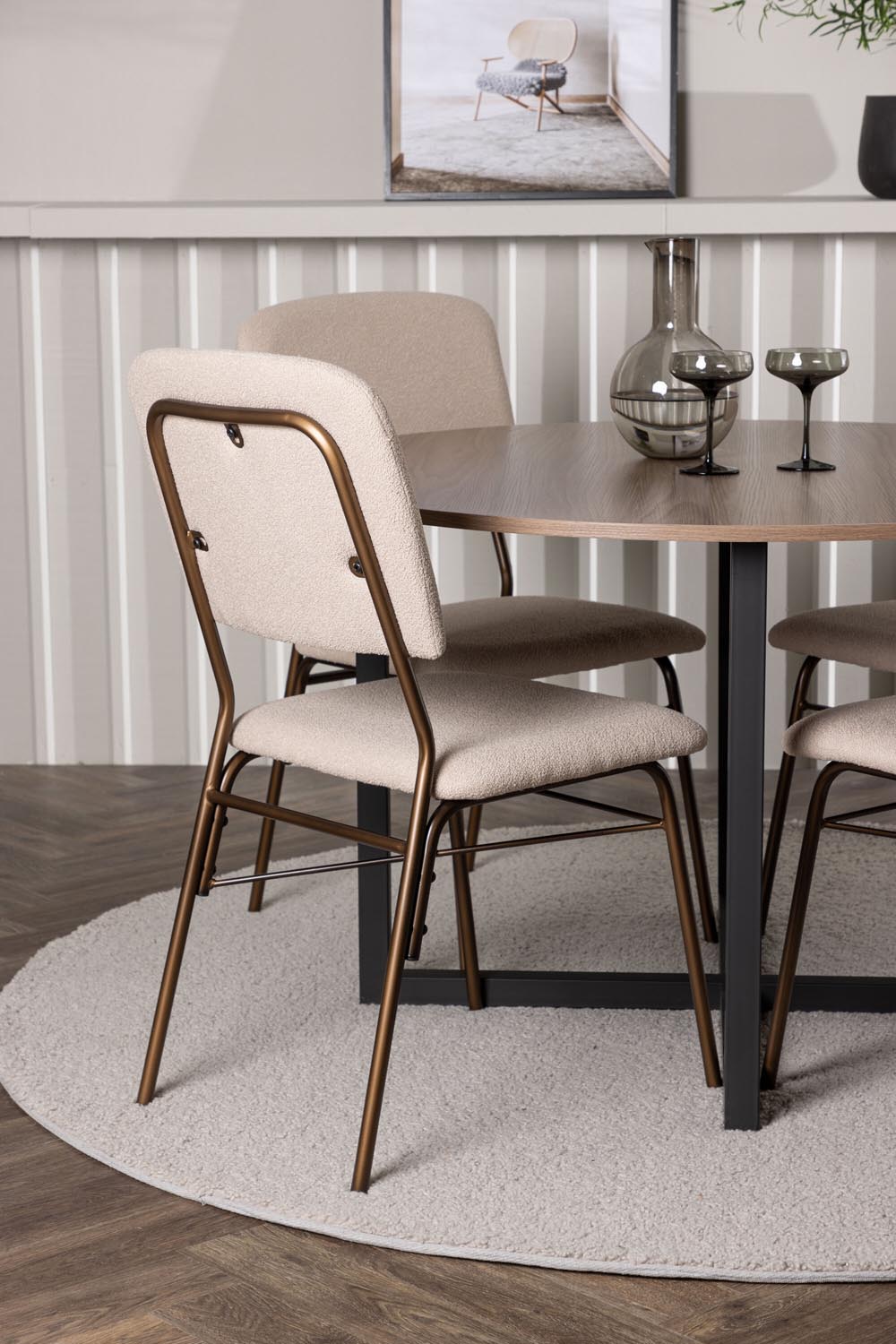 Durango Esszimmerset + Seda ⌀120cm/4St. in Beige, Braun präsentiert im Onlineshop von KAQTU Design AG. Esszimmerset ist von Venture Home