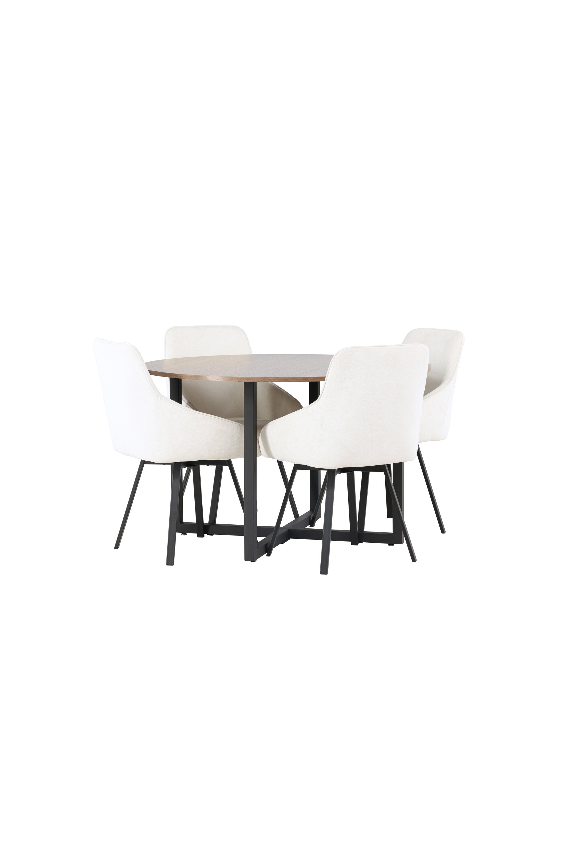 Durango Esszimmerset + Rosie ⌀120cm/4St. in Beige, Schwarz präsentiert im Onlineshop von KAQTU Design AG. Esszimmerset ist von Venture Home