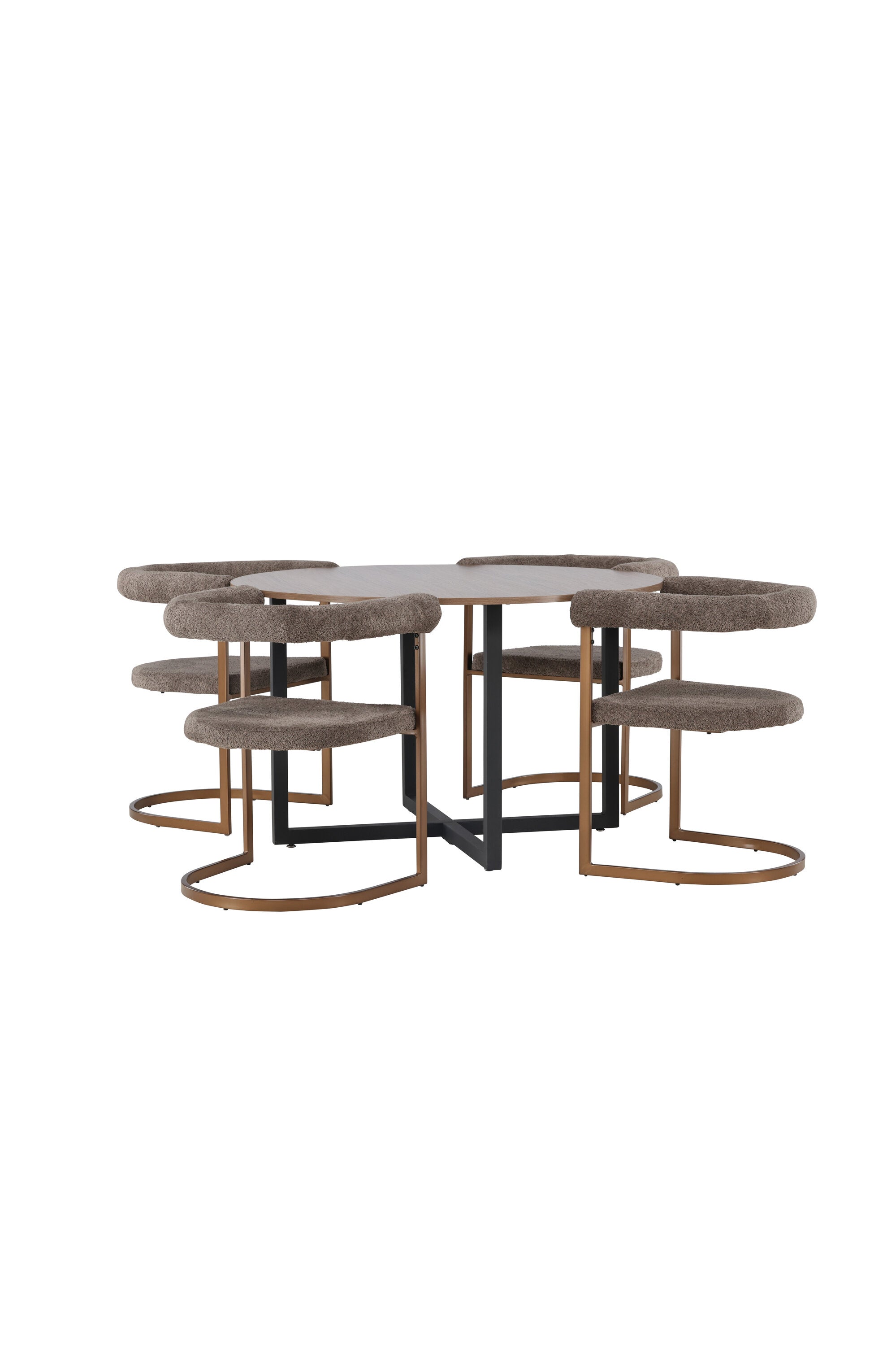Durango Esszimmerset + Morning ⌀120cm/4St. in Braun-grau präsentiert im Onlineshop von KAQTU Design AG. Esszimmerset ist von Venture Home