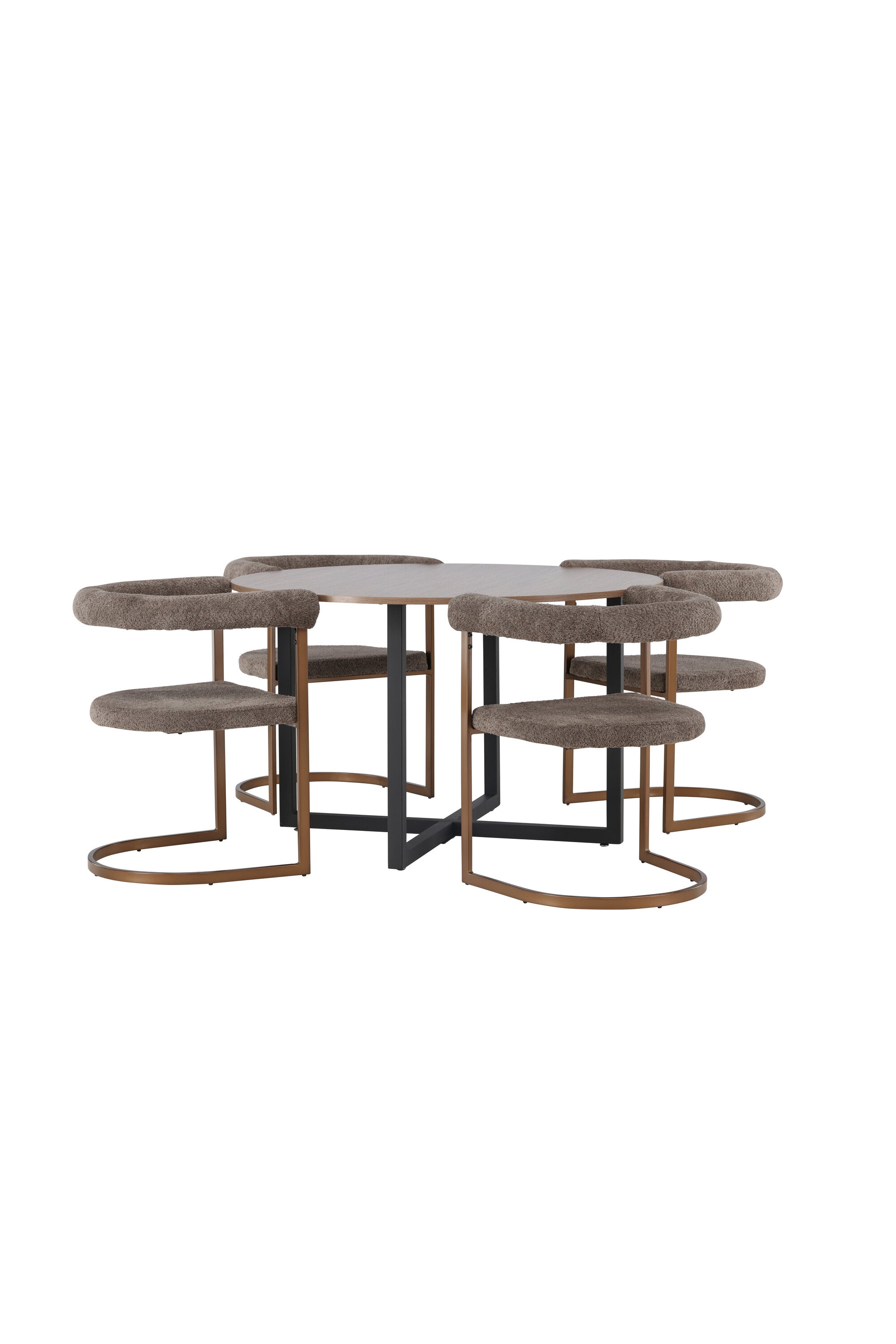 Durango Esszimmerset + Morning ⌀120cm/4St. in Braun-grau präsentiert im Onlineshop von KAQTU Design AG. Esszimmerset ist von Venture Home