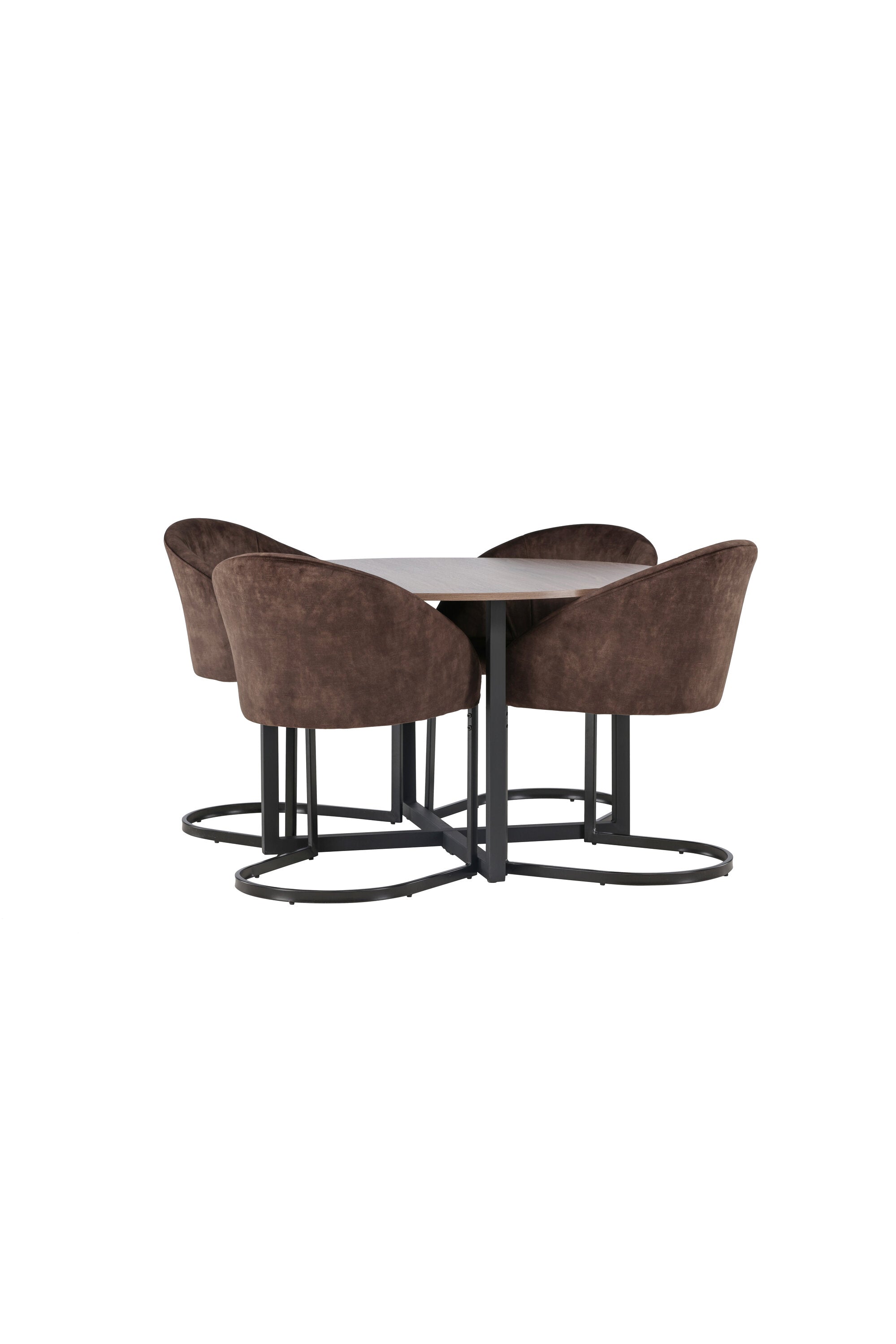 Durango Esszimmerset + Evening ⌀120cm/4St. in Schwarz Braun präsentiert im Onlineshop von KAQTU Design AG. Esszimmerset ist von Venture Home