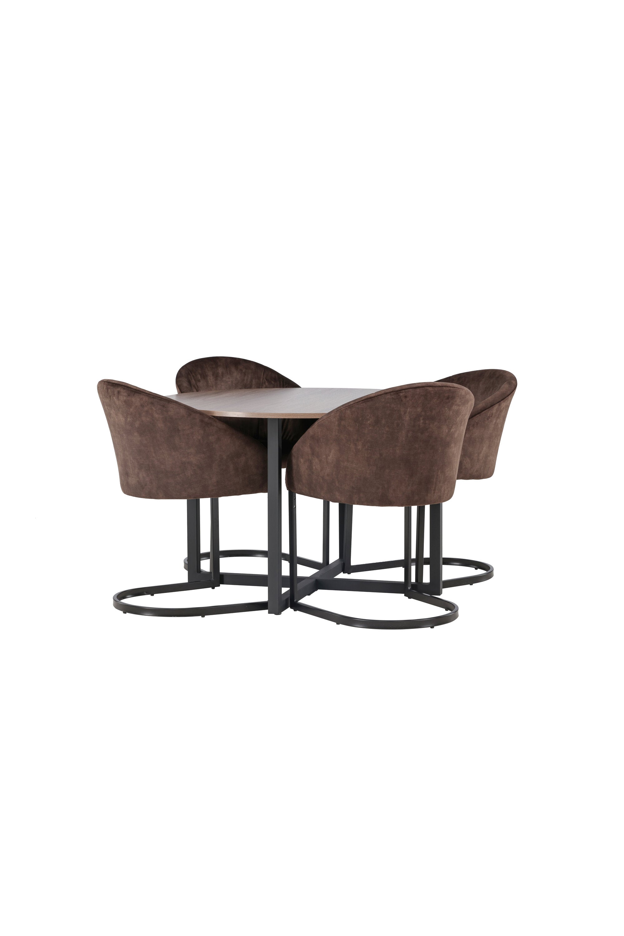 Durango Esszimmerset + Evening ⌀120cm/4St. in Schwarz Braun präsentiert im Onlineshop von KAQTU Design AG. Esszimmerset ist von Venture Home
