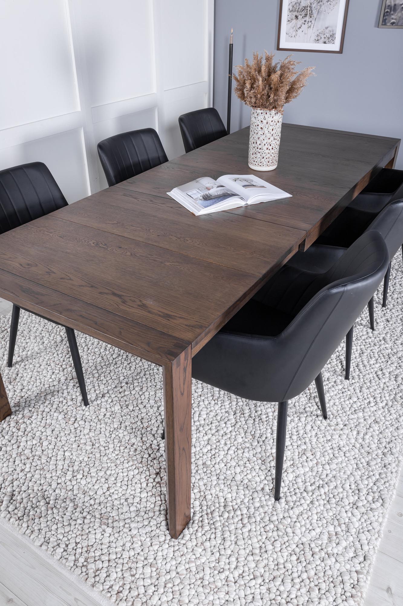 Esszimmer Set Slider mit Stuhl Comfort in Natur/Schwarz präsentiert im Onlineshop von KAQTU Design AG. Esszimmerset ist von Venture Home