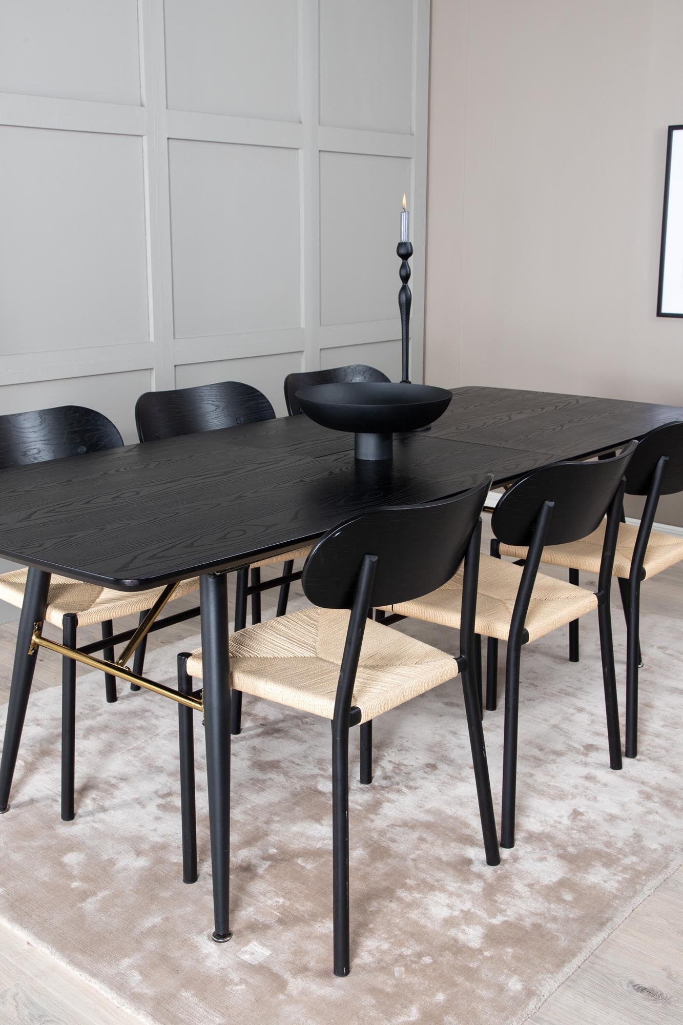 Elegantes Esszimmer Set Gold mit Polly Stühlen von Venture Home.