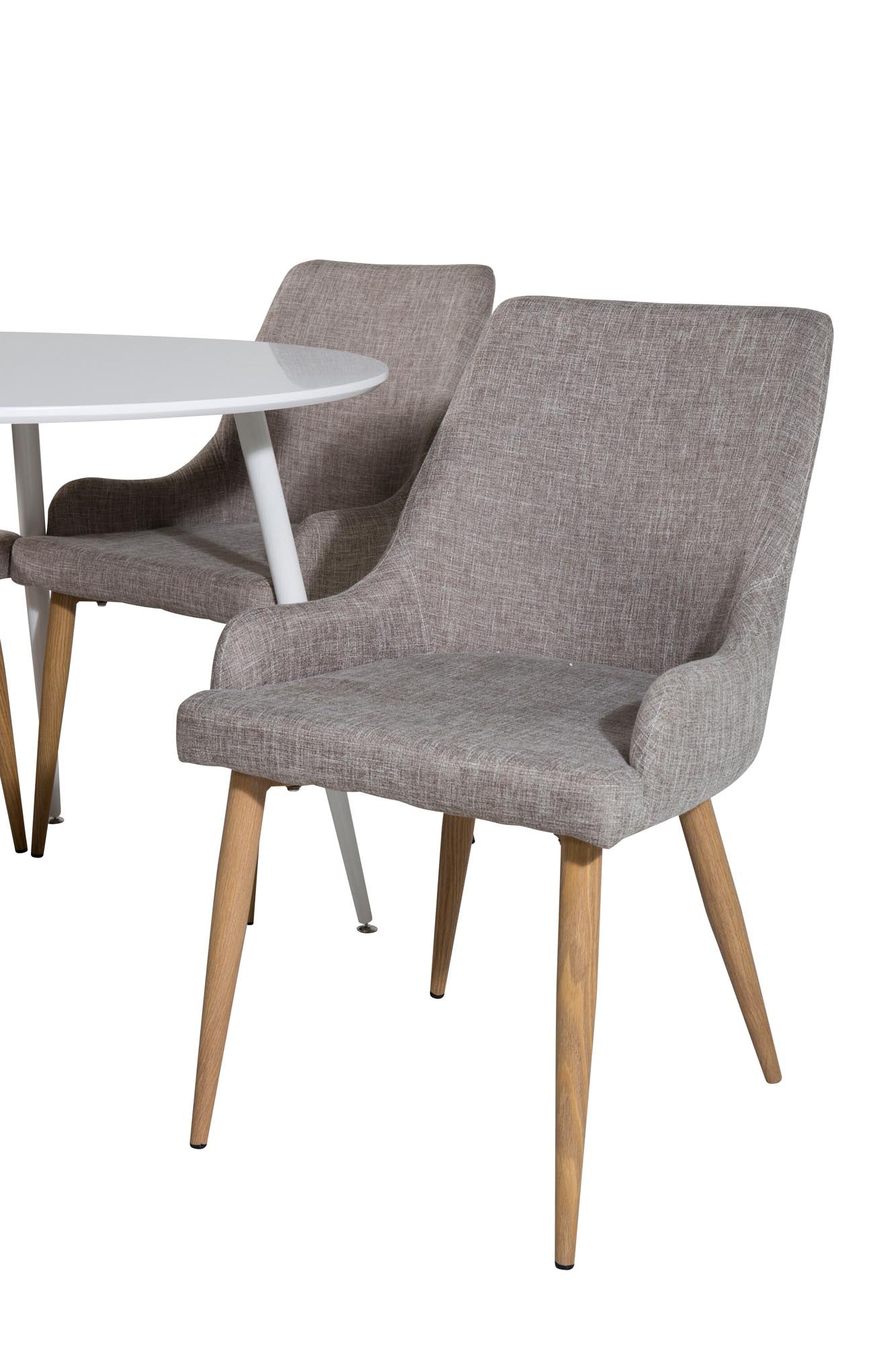 Esszimmer Set Plaza mit Stuhl Plaza in Weiss/Grau/Natur präsentiert im Onlineshop von KAQTU Design AG. Esszimmerset ist von Venture Home