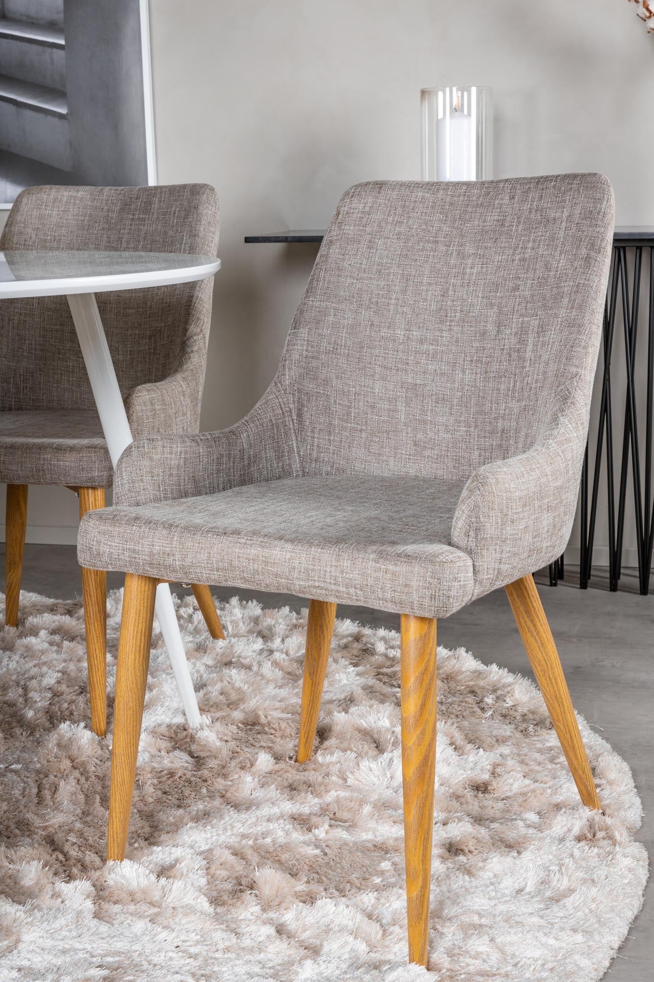 Esszimmer Set Plaza mit Stuhl Plaza in Weiss/Grau/Natur präsentiert im Onlineshop von KAQTU Design AG. Esszimmerset ist von Venture Home
