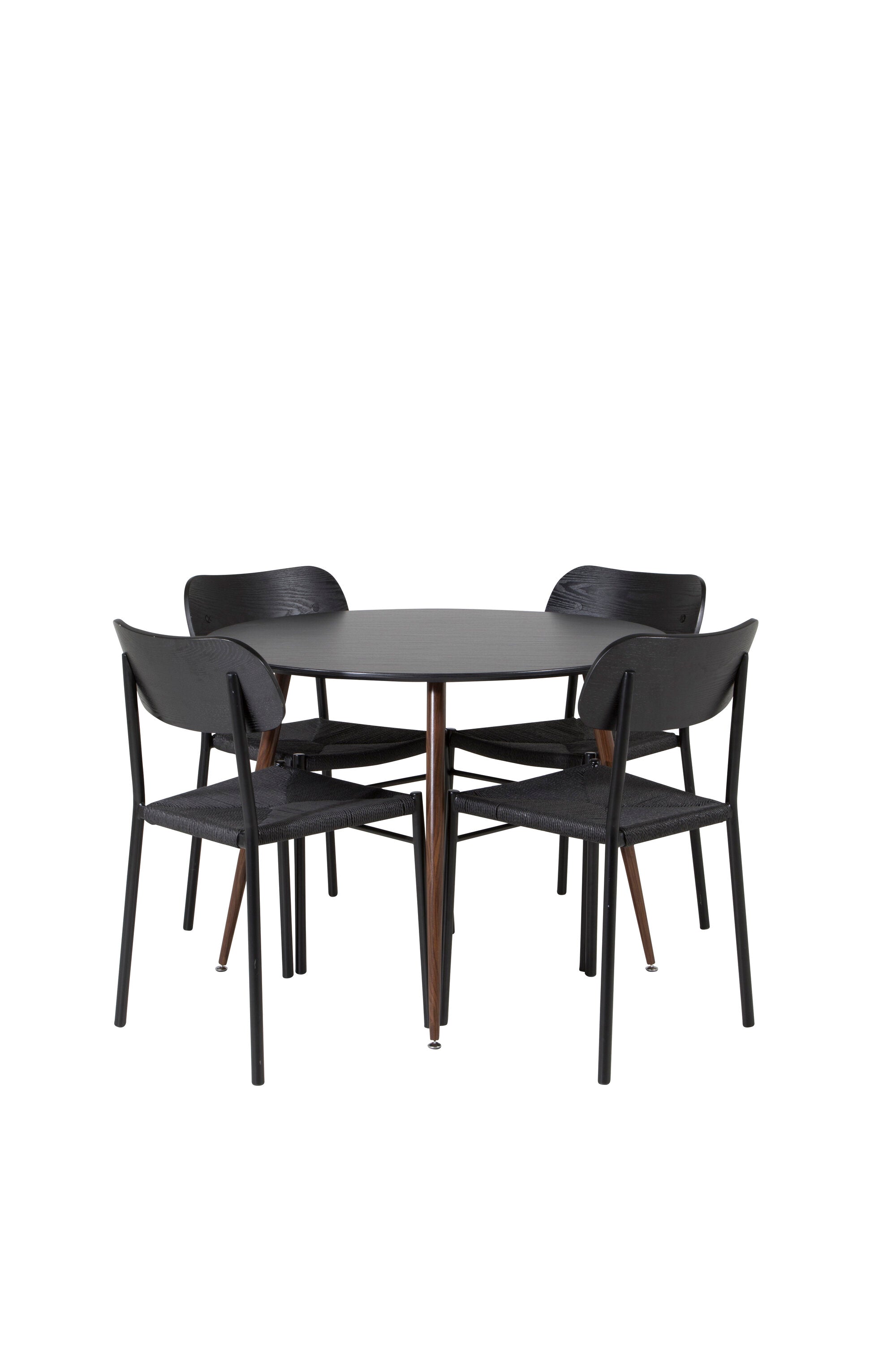 Esszimmer Set Plaza mit Stuhl Polly in Schwarz Schwarz präsentiert im Onlineshop von KAQTU Design AG. Esszimmerset ist von Venture Home