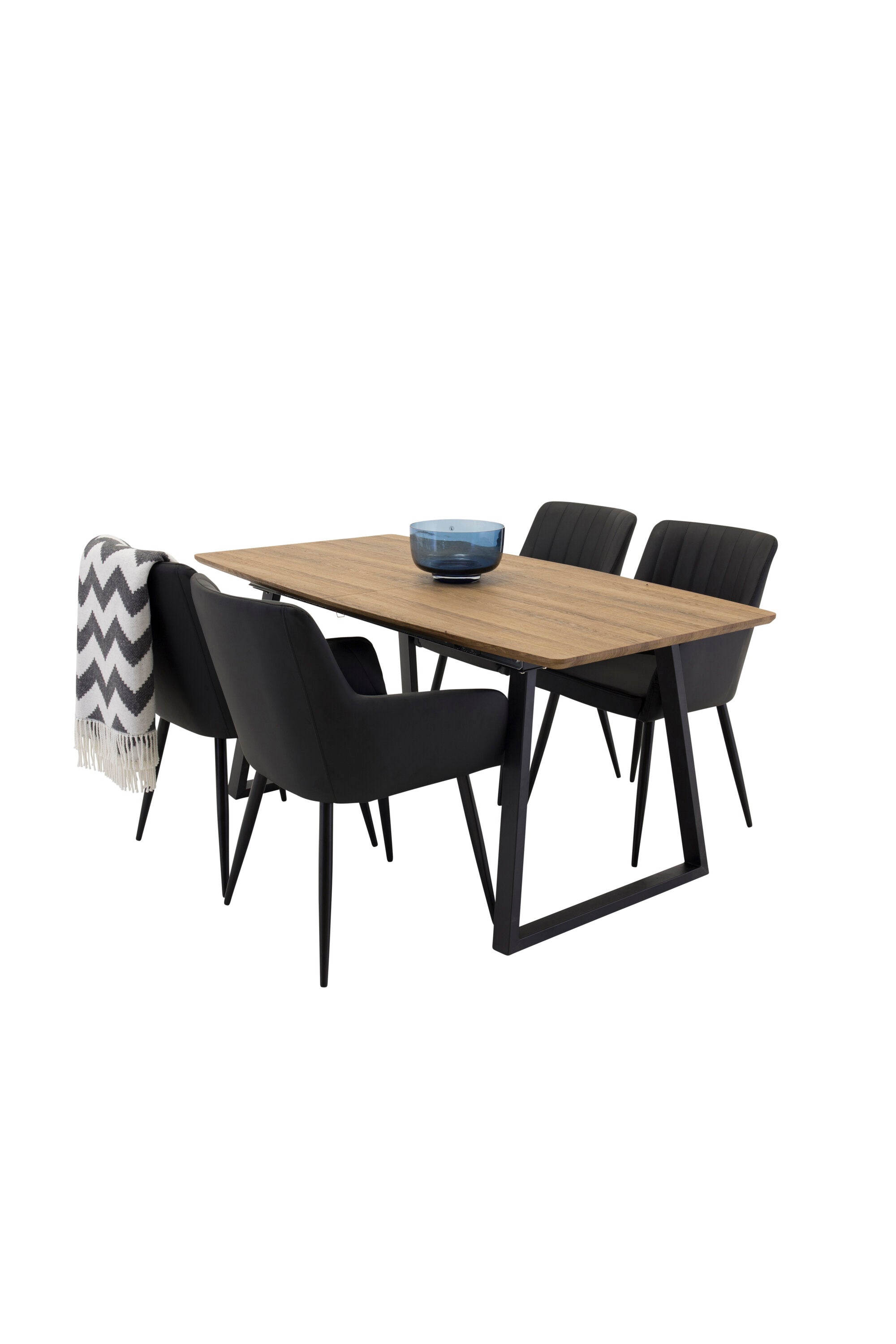 Esszimmer Set Inca mit Stuhl Comfort in Natur/Schwarz präsentiert im Onlineshop von KAQTU Design AG. Esszimmerset ist von Venture Home