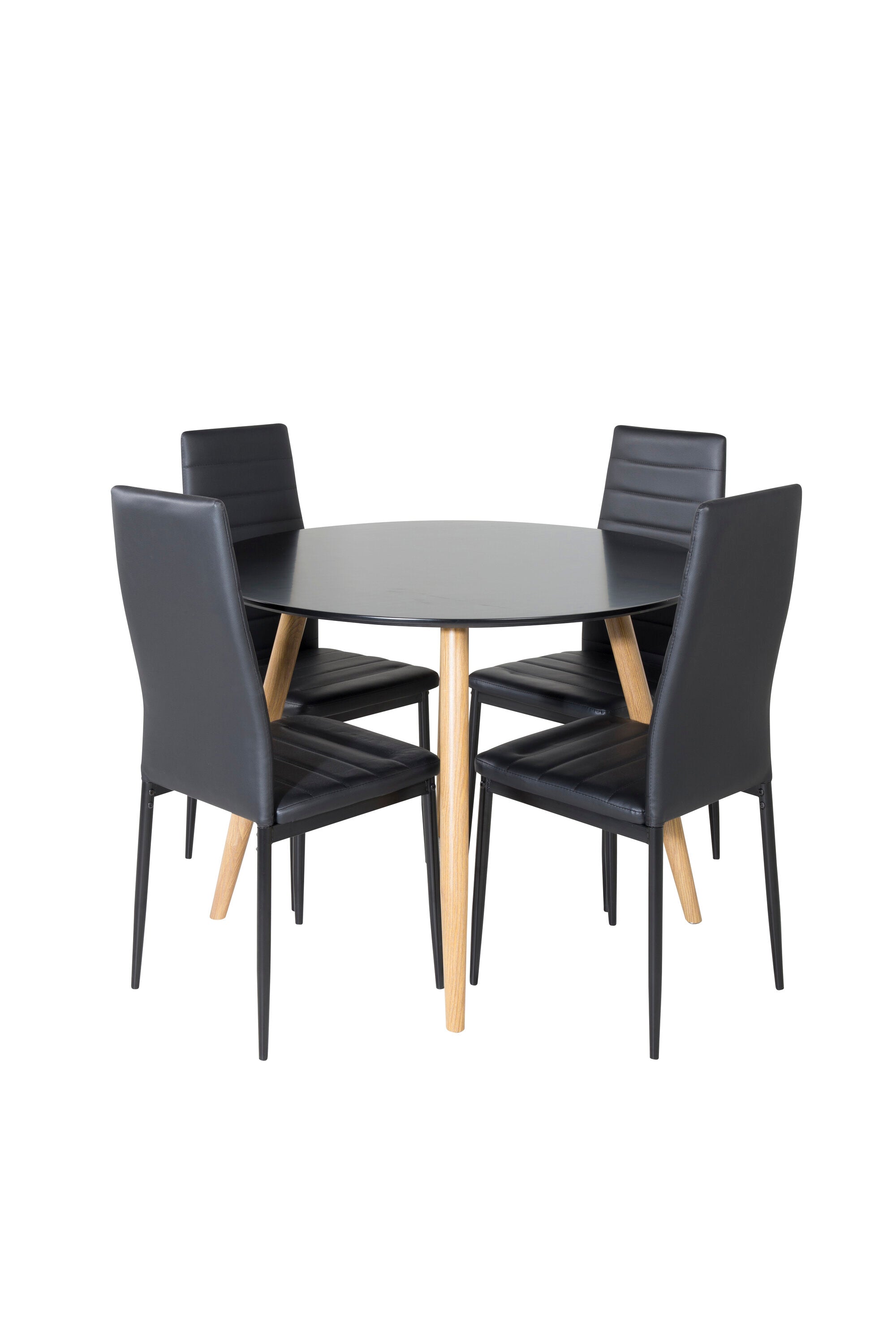 Esszimmer Set Plaza mit Stuhl Slim in Schwarz Schwarz präsentiert im Onlineshop von KAQTU Design AG. Esszimmerset ist von Venture Home