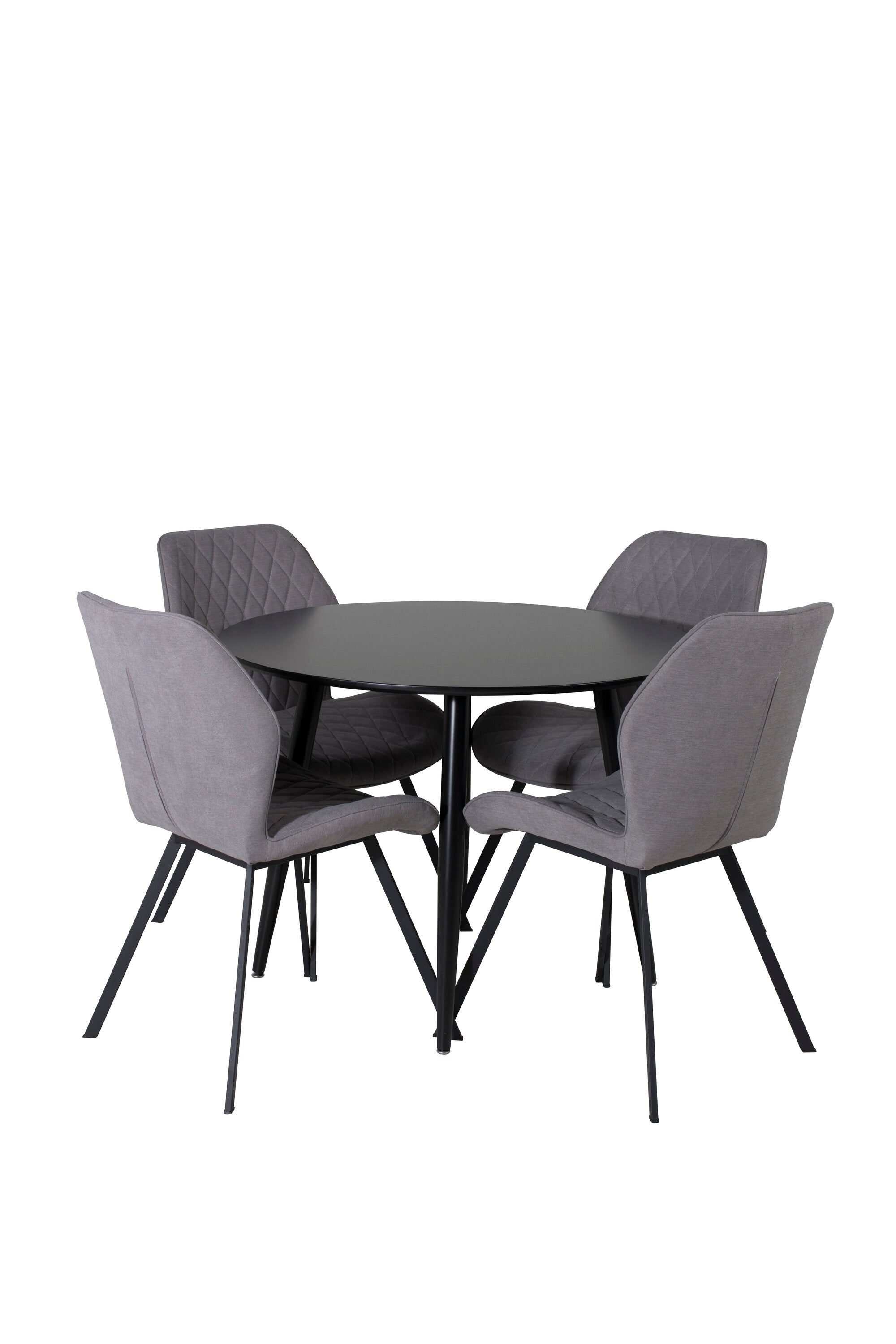Esszimmer Set Plaza mit Stuhl Gemma in Schwarz/Schwarz/Grau präsentiert im Onlineshop von KAQTU Design AG. Esszimmerset ist von Venture Home