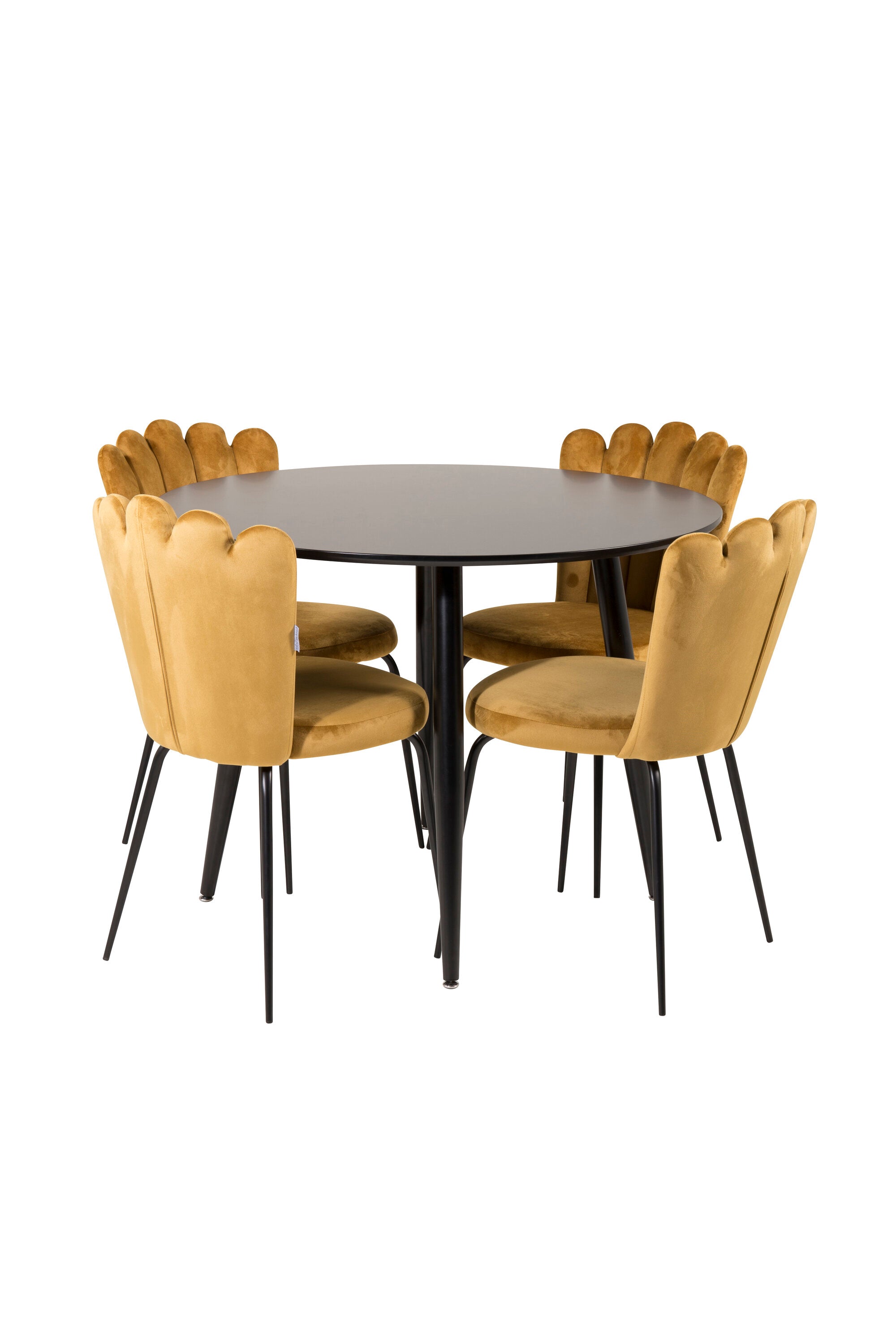 Esszimmer Set Plaza mit Stuhl Limhamn in Schwarz/Schwarz/Gelb präsentiert im Onlineshop von KAQTU Design AG. Esszimmerset ist von Venture Home