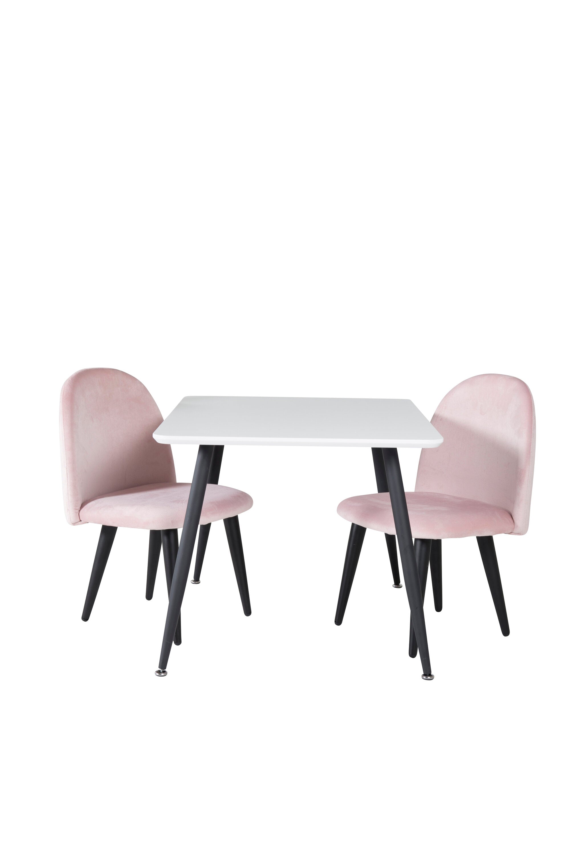 Esszimmer Set Polar mit Stuhl Velvet in Weiss/Schwarz/ Rosa präsentiert im Onlineshop von KAQTU Design AG. Esszimmerset ist von Venture Home