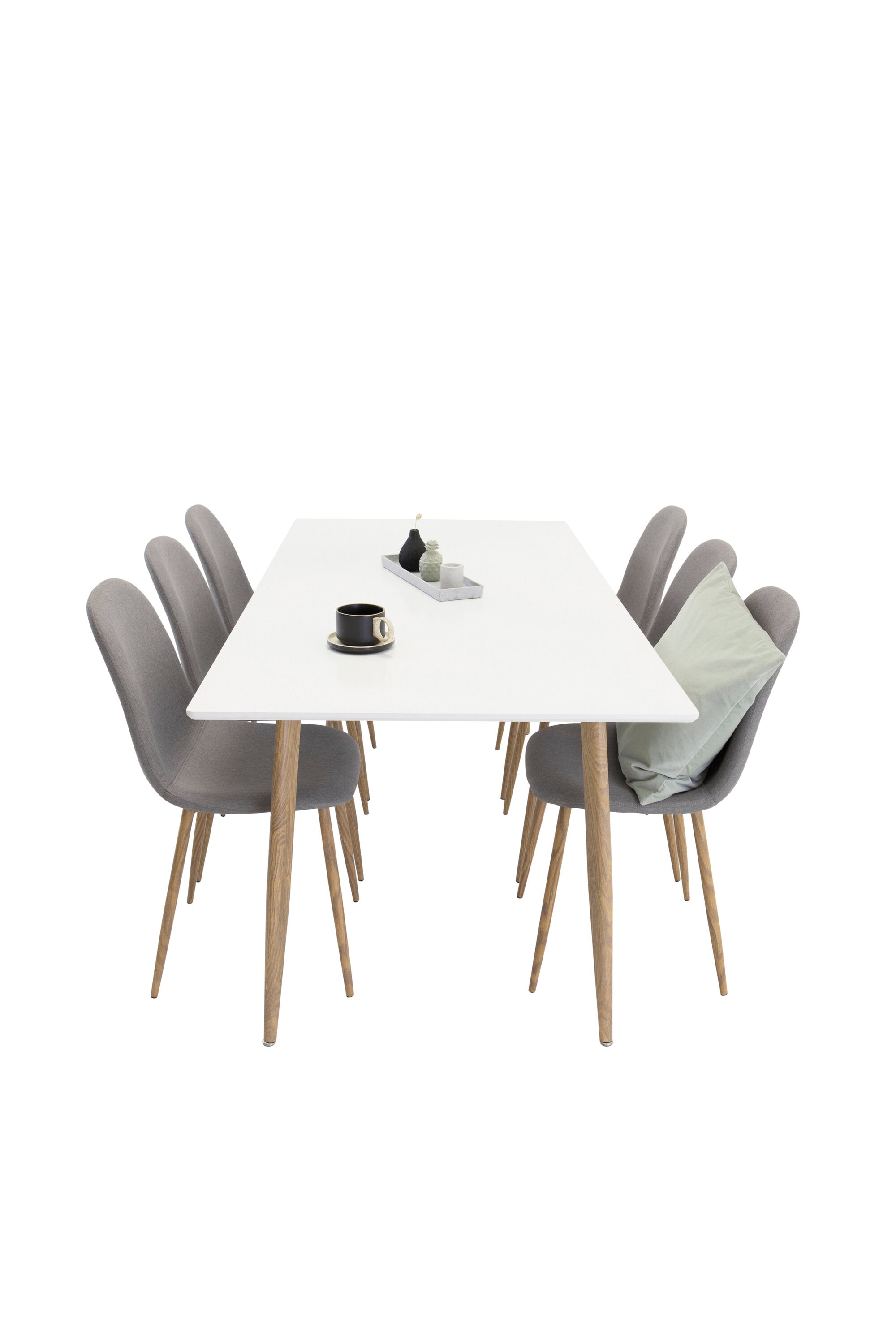 Esszimmer Set Polar mit Stuhl Polar in Weiss/Natur präsentiert im Onlineshop von KAQTU Design AG. Esszimmerset ist von Venture Home