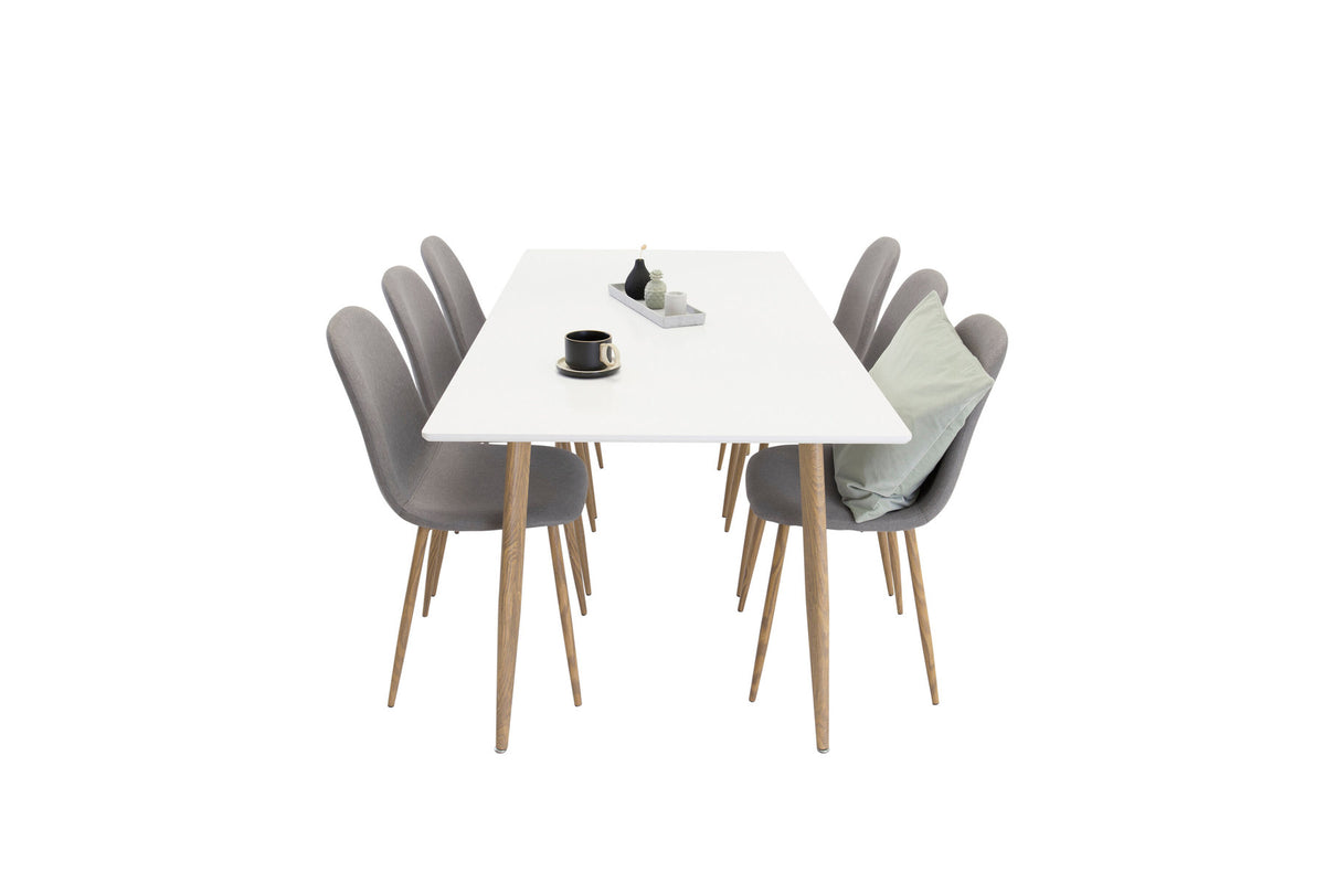 Esszimmer Set Polar mit Stuhl Polar in Weiss/Natur präsentiert im Onlineshop von KAQTU Design AG. Esszimmerset ist von Venture Home