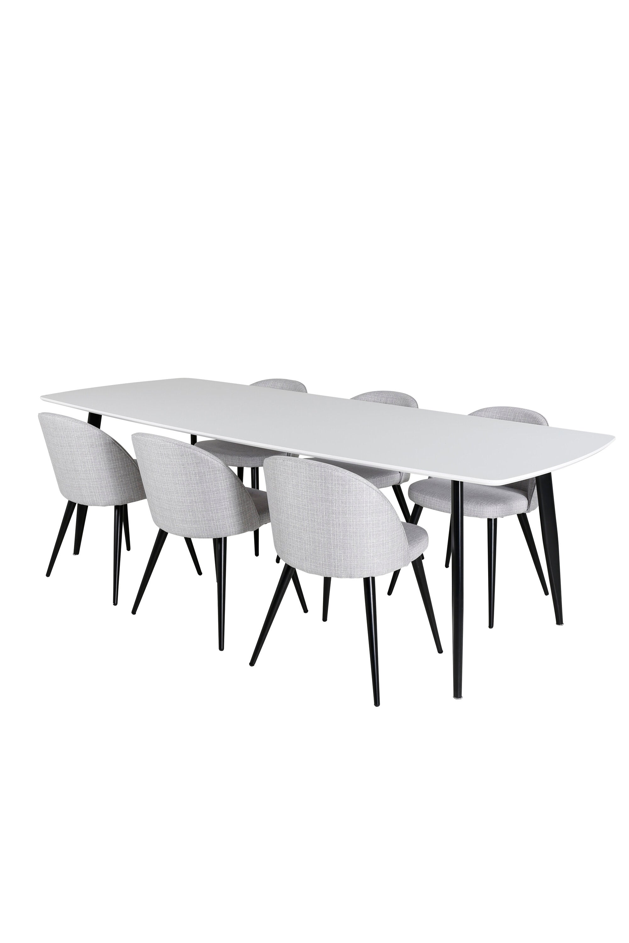 Modernes Esszimmer Set Polar mit stilvollen Velvet-Stühlen.