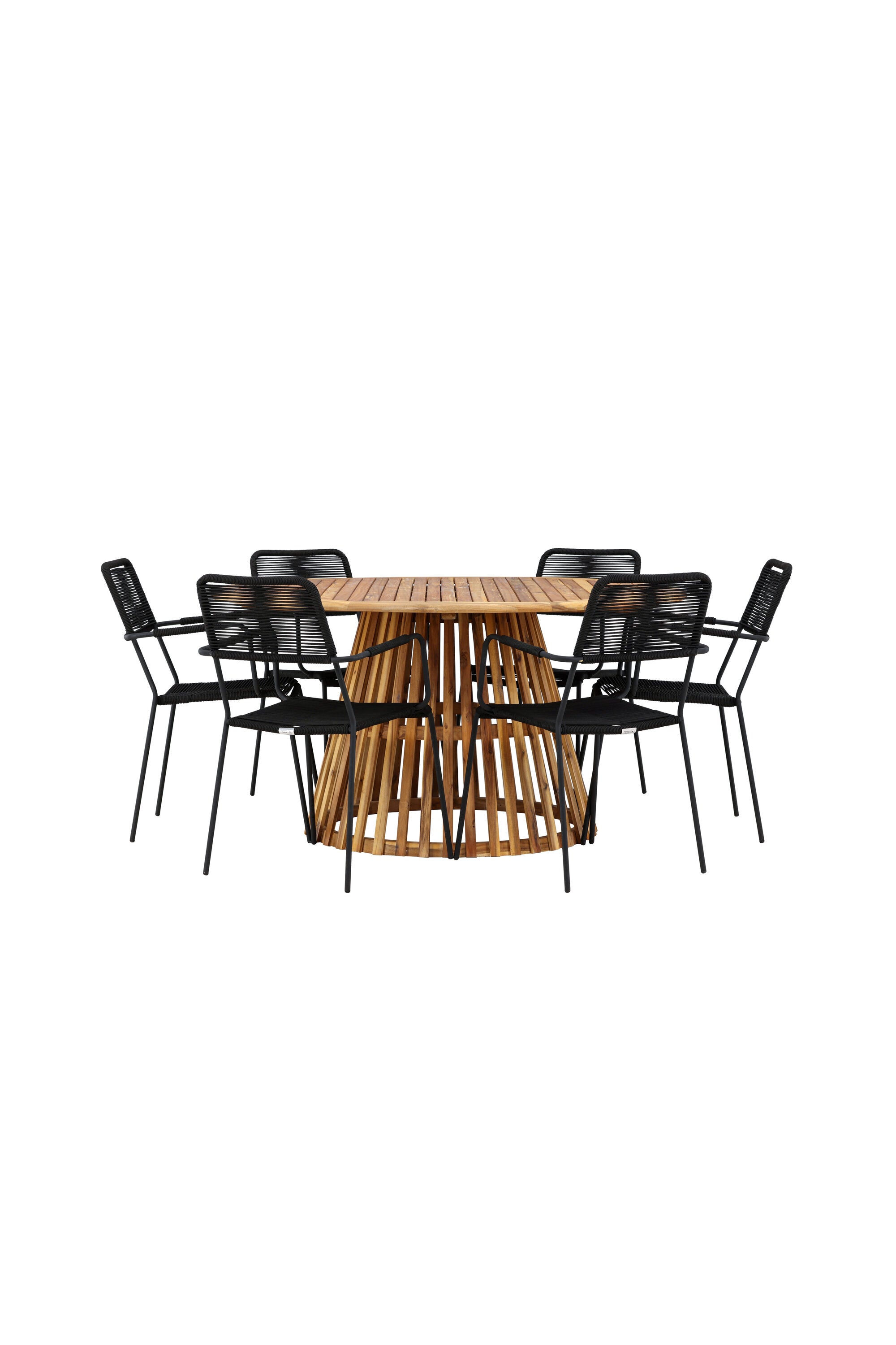 Rundes Tucumán Esszimmer Set mit 6 Lindos-Stühlen von Venture Home.