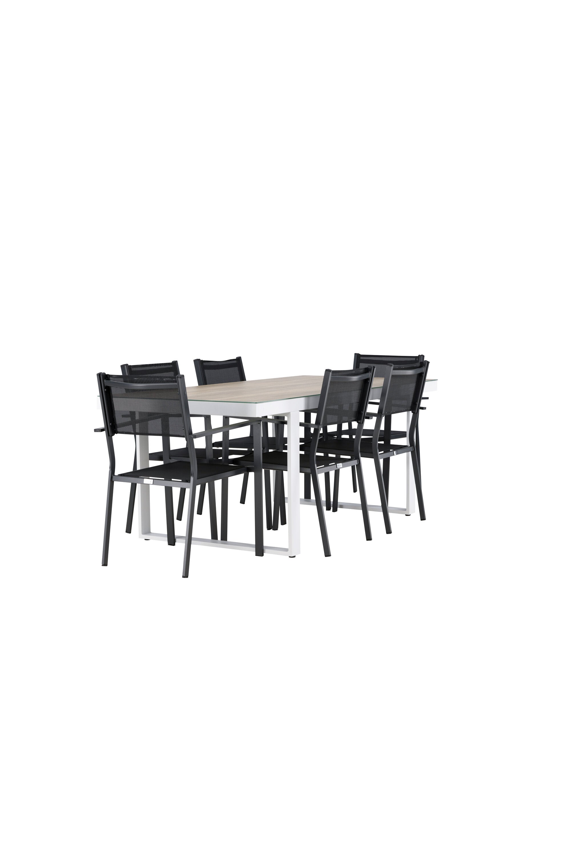 Merlo Gartentisch Set + Copacabana in Weiss / Schwarz präsentiert im Onlineshop von KAQTU Design AG. Gartentischset ist von Venture Home