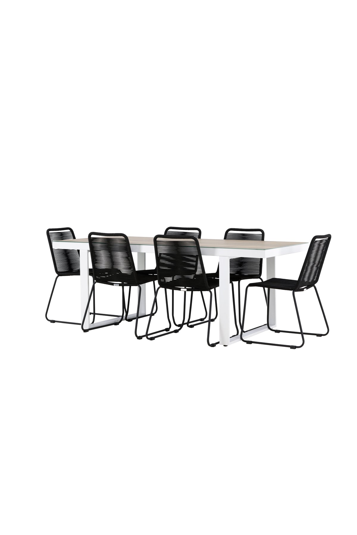 Merlo Gartentisch Set + Lindos in Weiss / Schwarz präsentiert im Onlineshop von KAQTU Design AG. Gartentischset ist von Venture Home