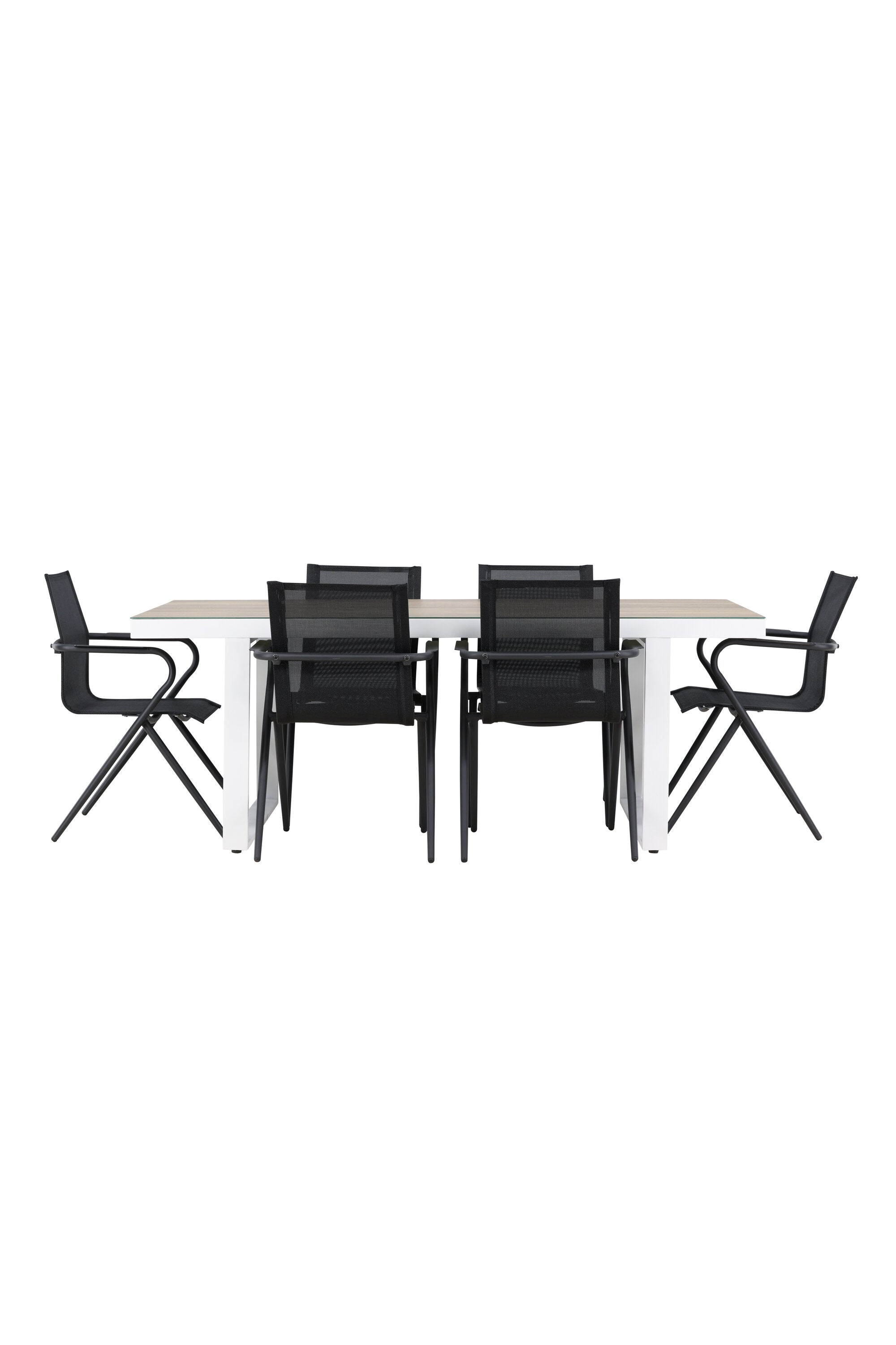 Elegantes Merlo Gartentisch-Set mit Alina-Stühlen von Venture Home, ideal für stilvolle Gartenmomente.