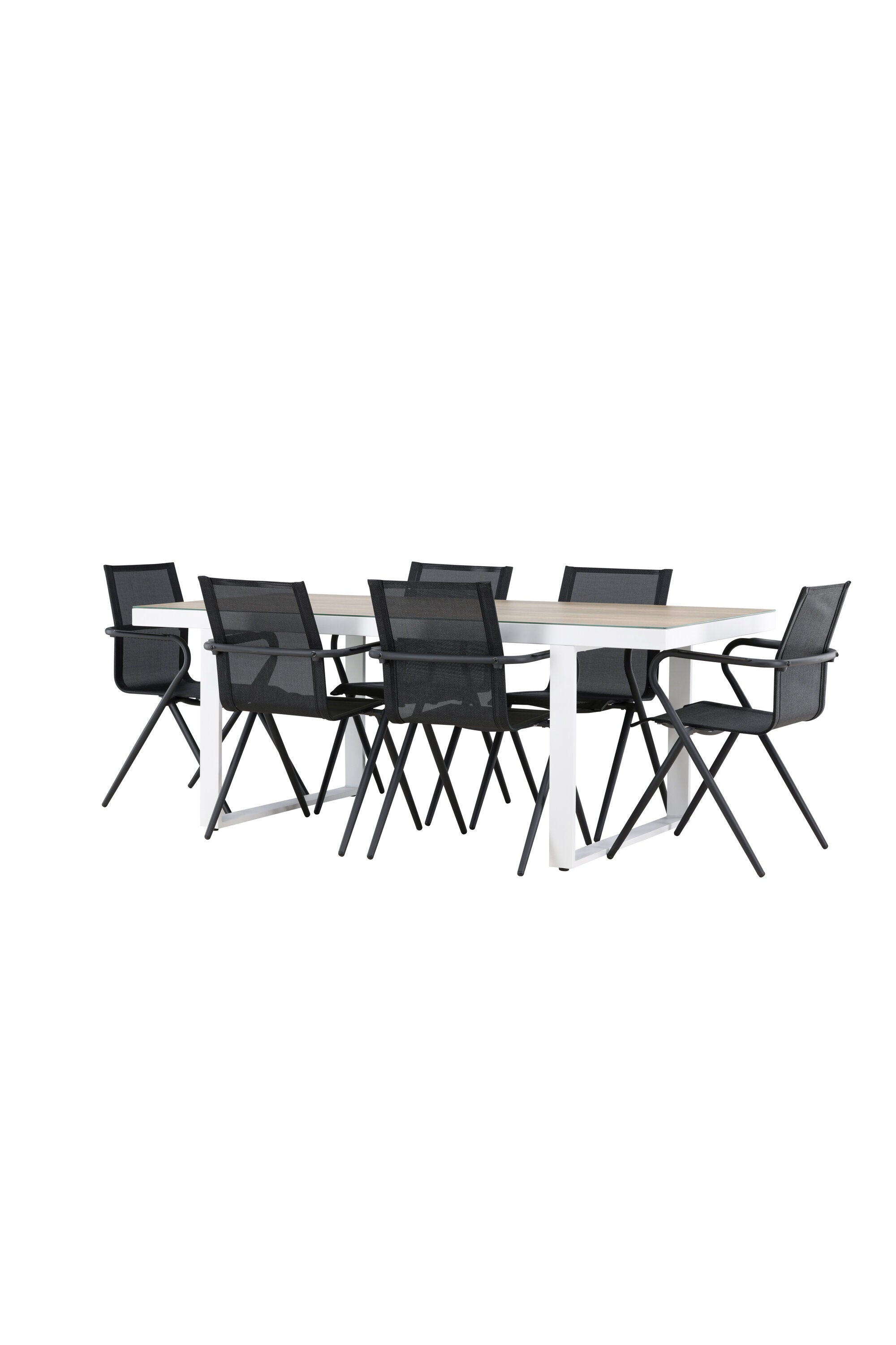 Stilvolles Merlo Gartentisch-Set mit Alina-Stühlen von Venture Home, perfekt für entspannte Stunden im Garten.