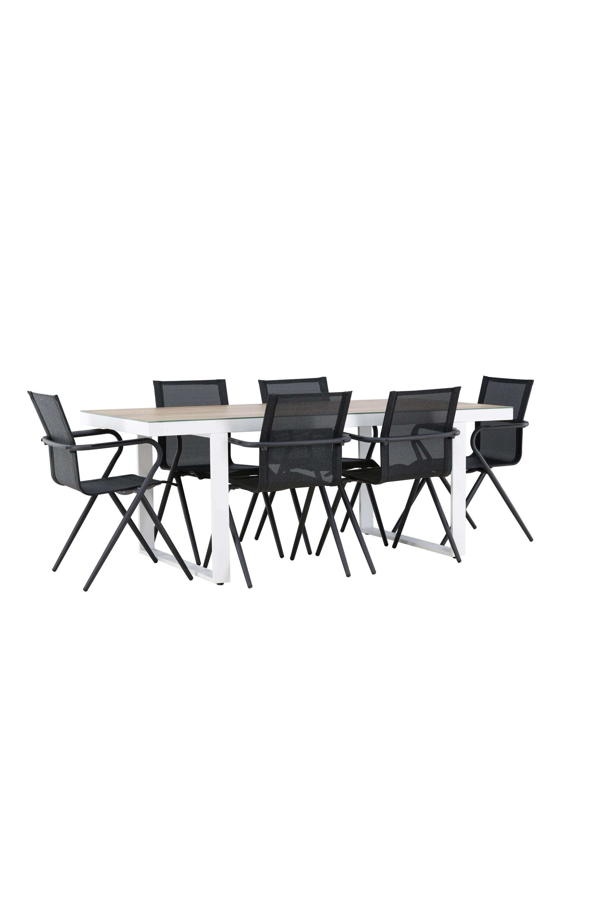 Merlo Gartentisch Set + Alina in Weiss / Schwarz präsentiert im Onlineshop von KAQTU Design AG. Gartentischset ist von Venture Home