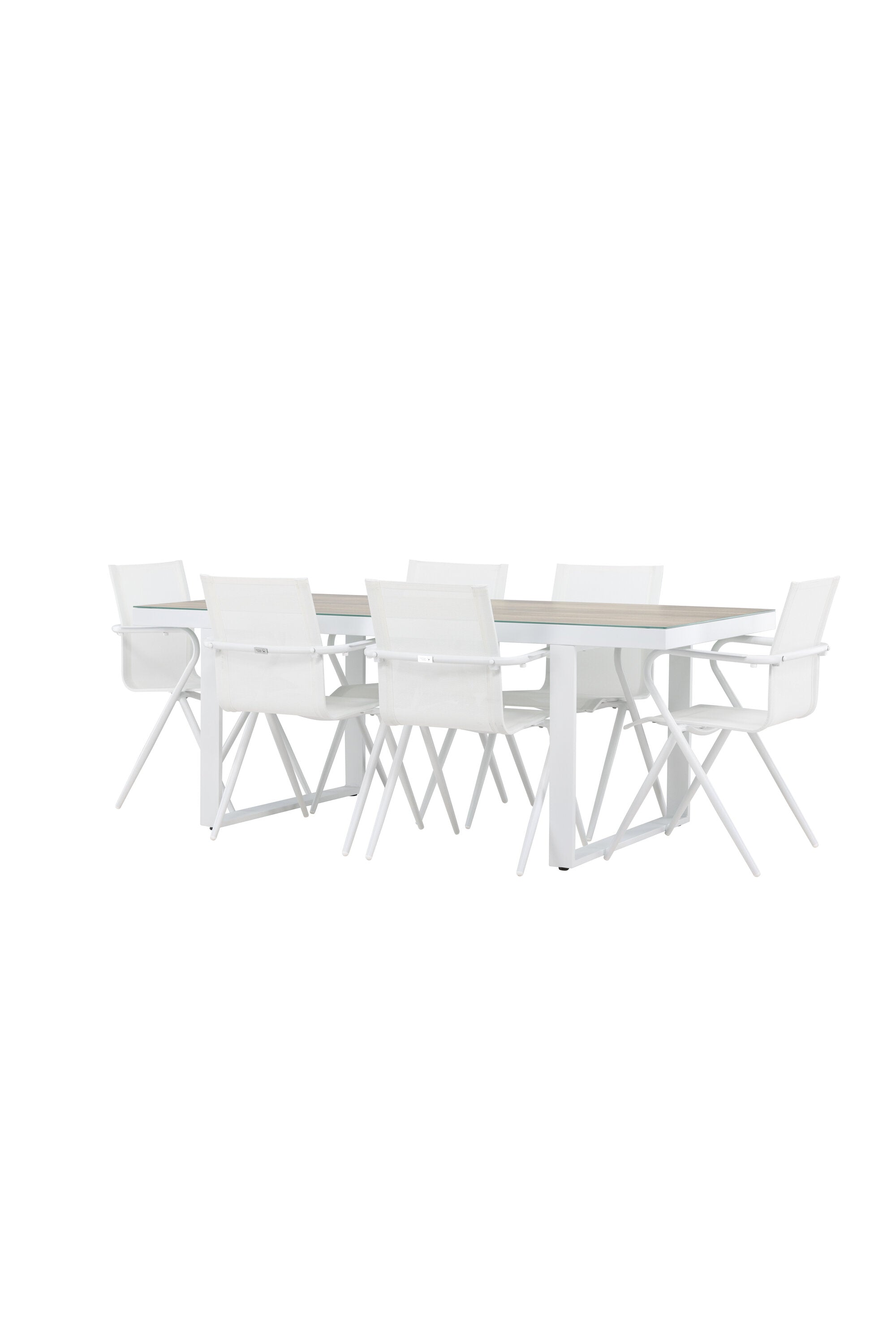 Stilvolles Merlo Gartentisch-Set mit Alina-Stühlen von Venture Home, perfekt für entspannte Stunden im Garten.