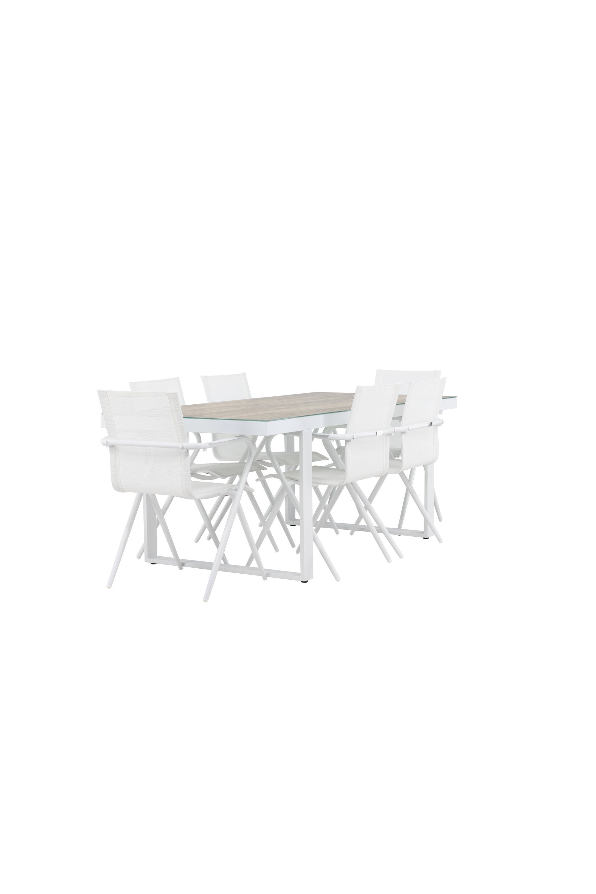 Merlo Gartentisch Set + Alina in Weiss präsentiert im Onlineshop von KAQTU Design AG. Gartentischset ist von Venture Home