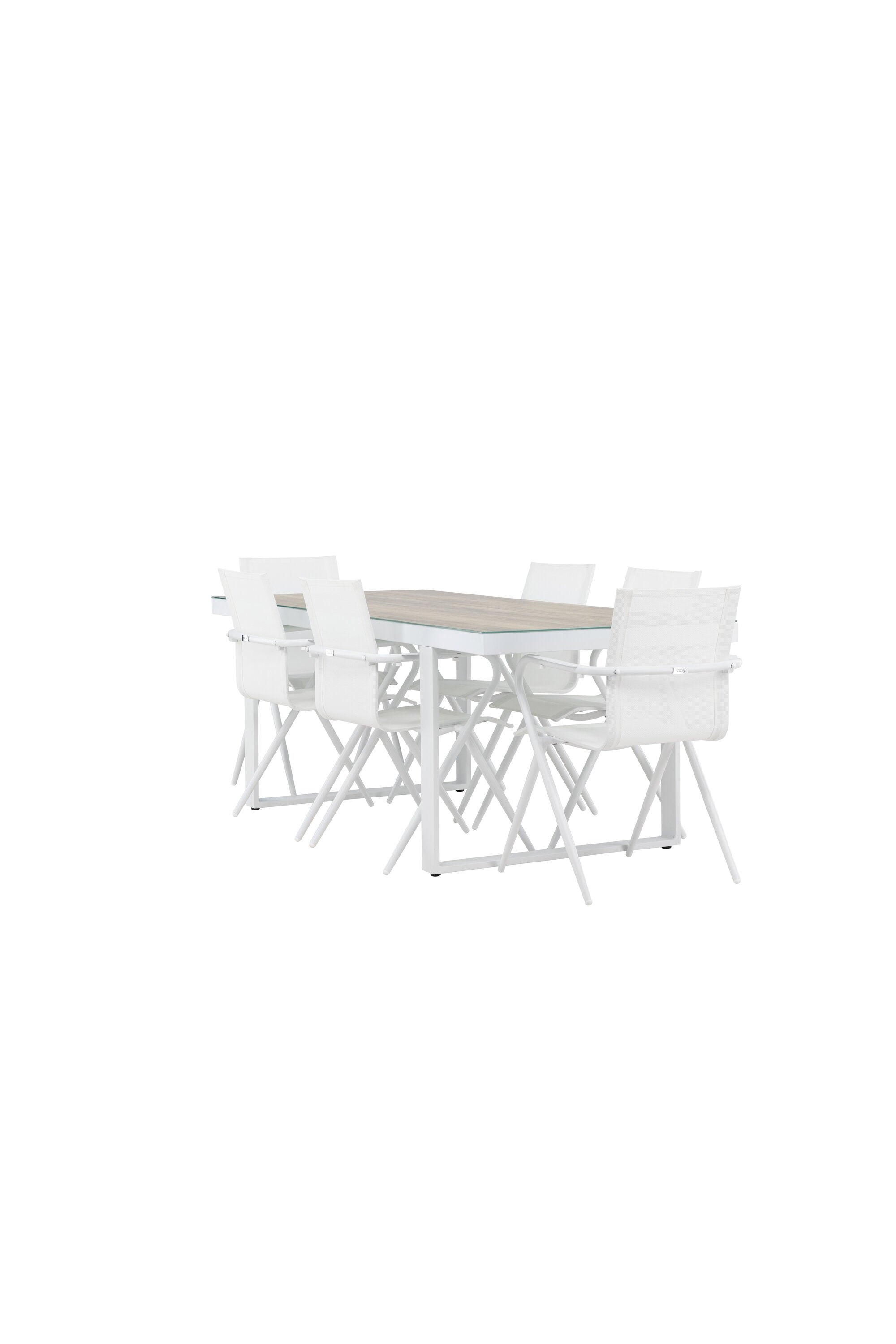 Merlo Gartentisch Set + Alina in Weiss präsentiert im Onlineshop von KAQTU Design AG. Gartentischset ist von Venture Home
