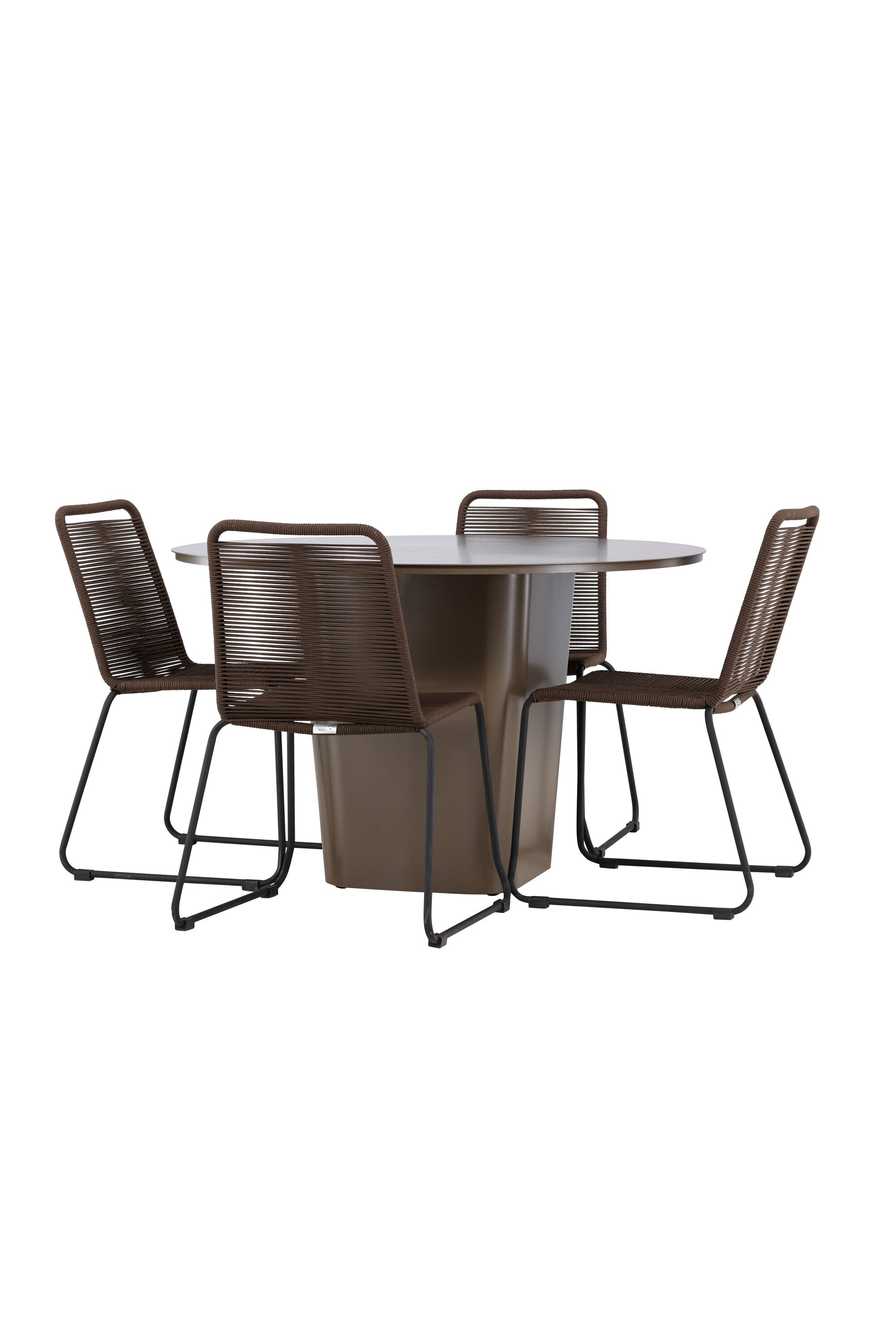 Santa Fe Gartentisch Set Lindos in Braun/Schwarz/Braun präsentiert im Onlineshop von KAQTU Design AG. Gartentischset ist von Venture Home