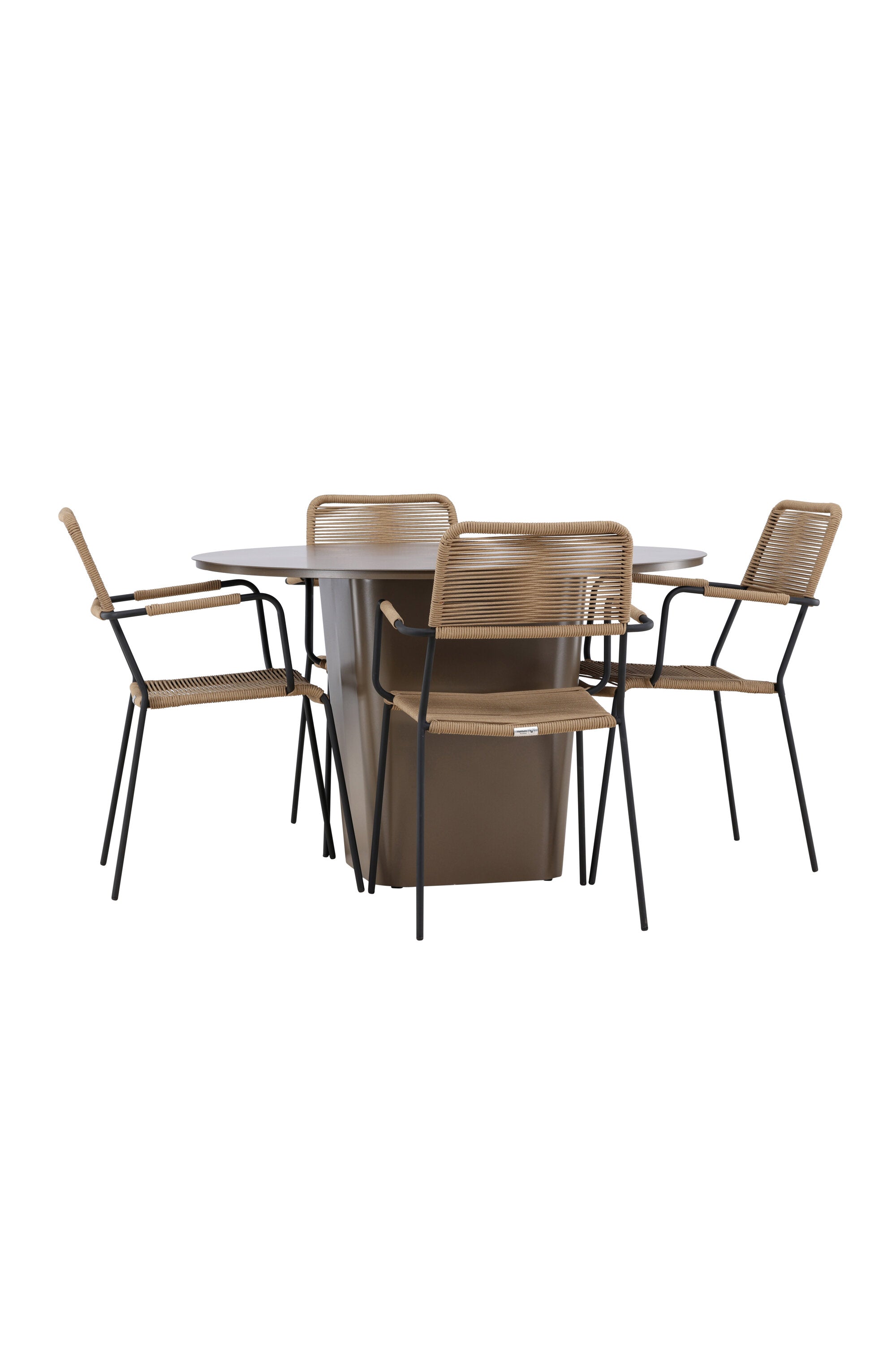 Santa Fe Gartentisch Set Lindos in Braun/Schwarz/Beige präsentiert im Onlineshop von KAQTU Design AG. Gartentischset ist von Venture Home