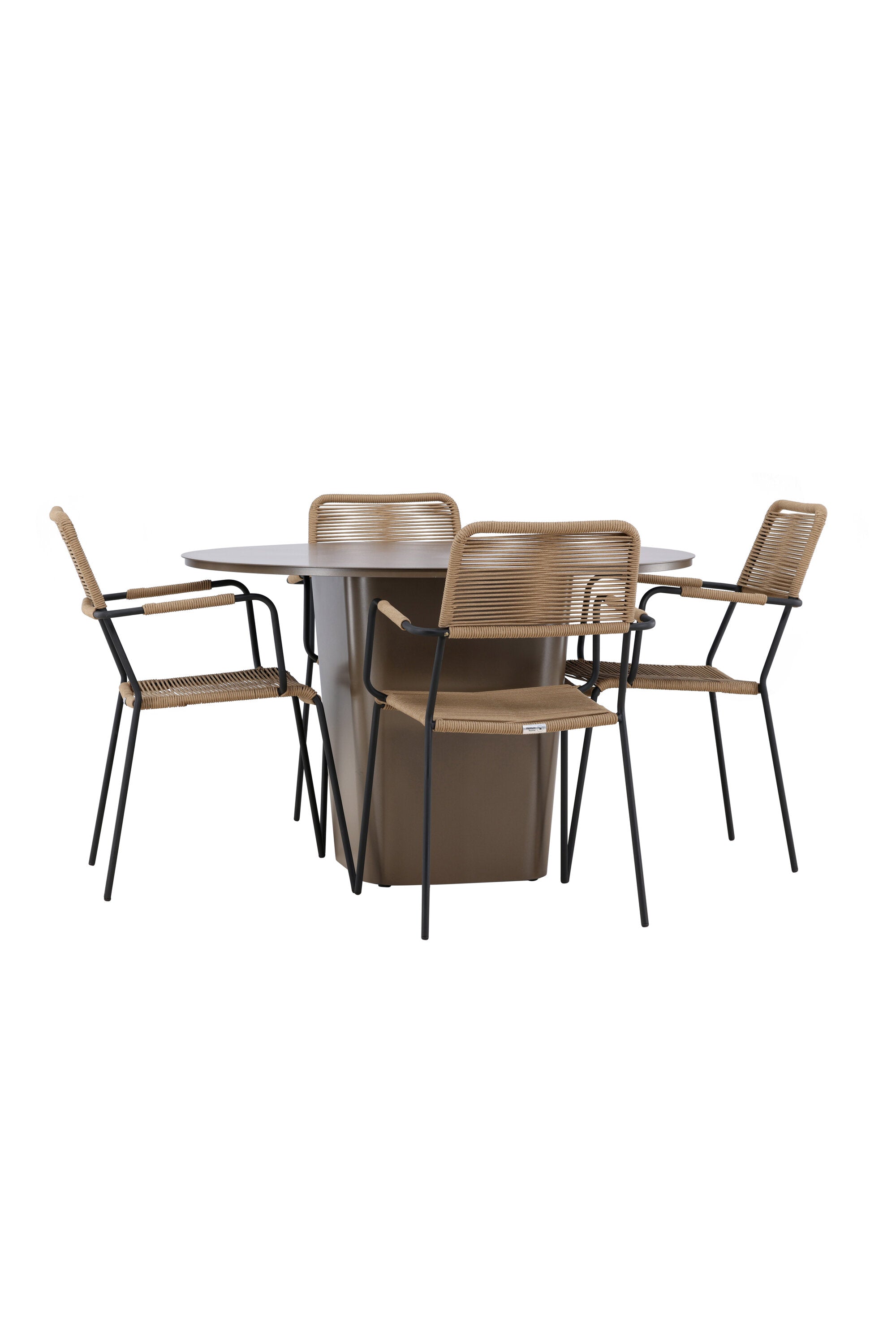 Santa Fe Gartentisch Set Lindos in Braun/Schwarz/Beige präsentiert im Onlineshop von KAQTU Design AG. Gartentischset ist von Venture Home
